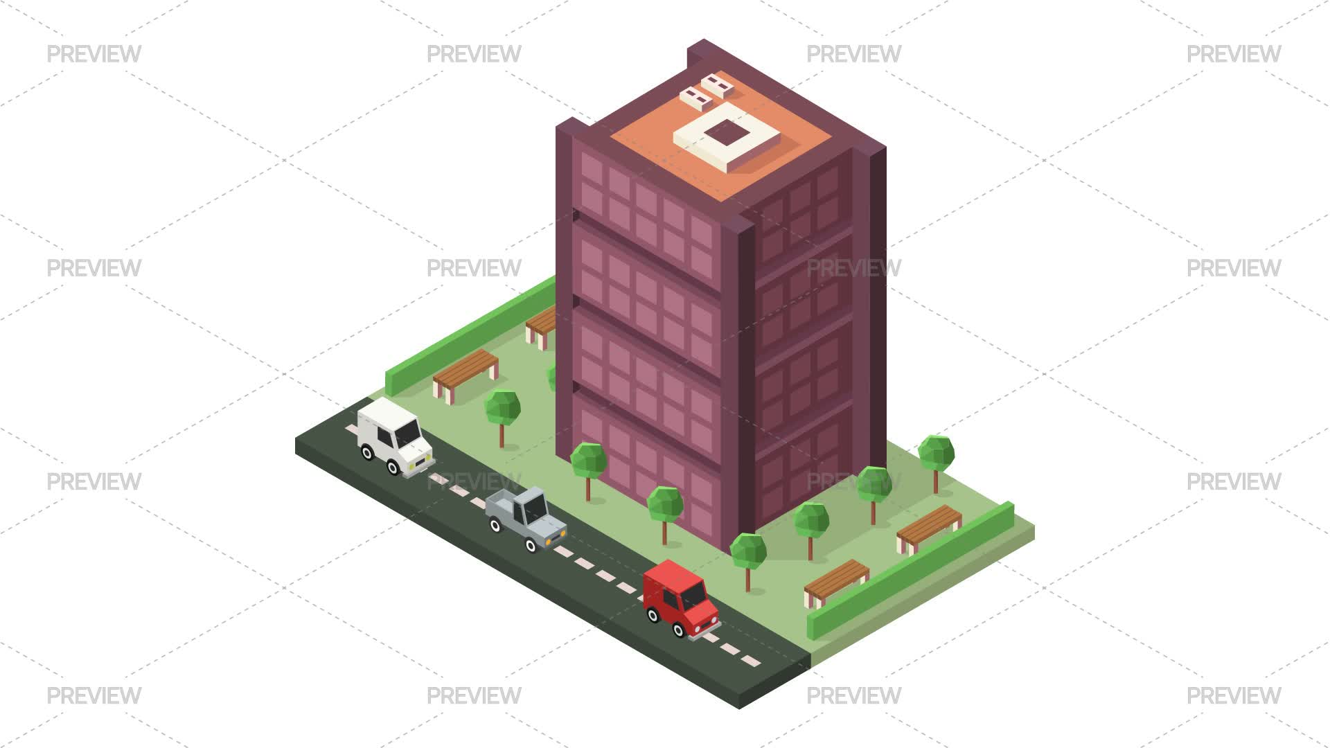 Isometric Office Building - Graphics | Motion Array
