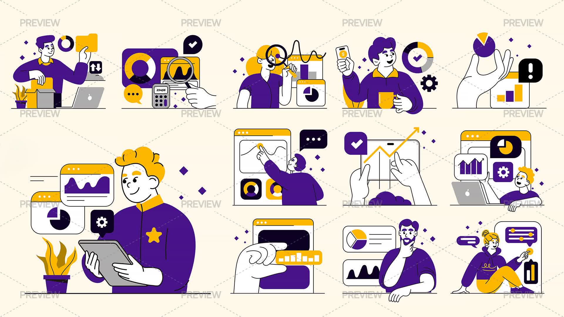 12 Marketing Strategy Illustration - Graphics | Motion Array