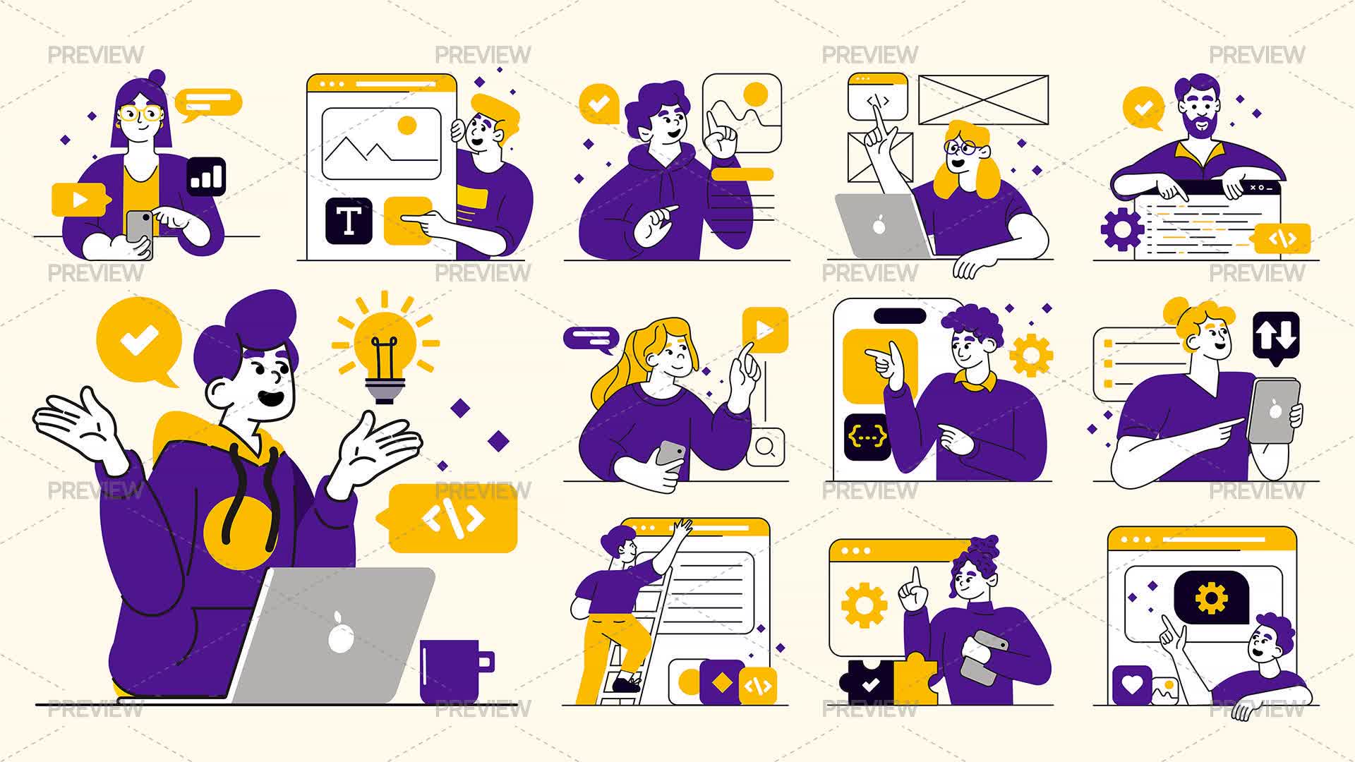 12 Software Development Illustrations - Graphics | Motion Array