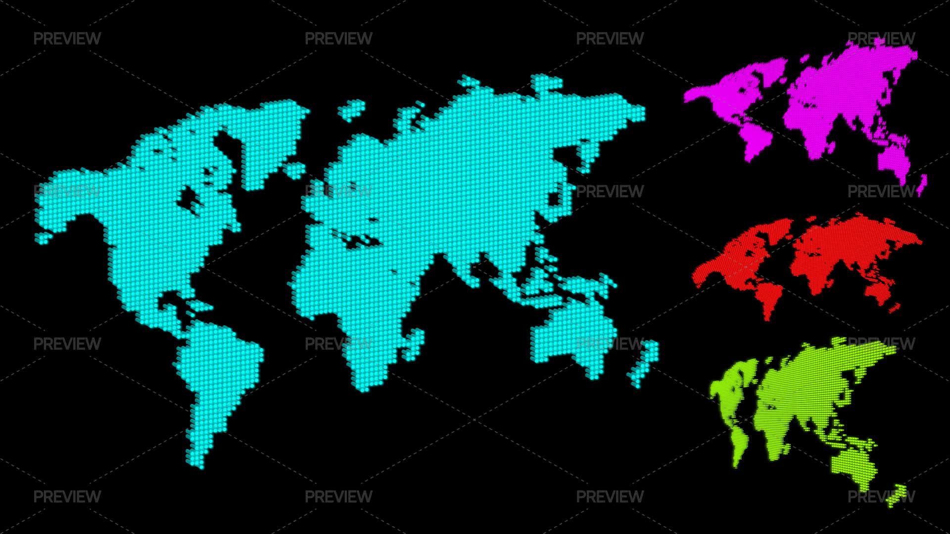 15 Neon World Map - Graphics | Motion Array