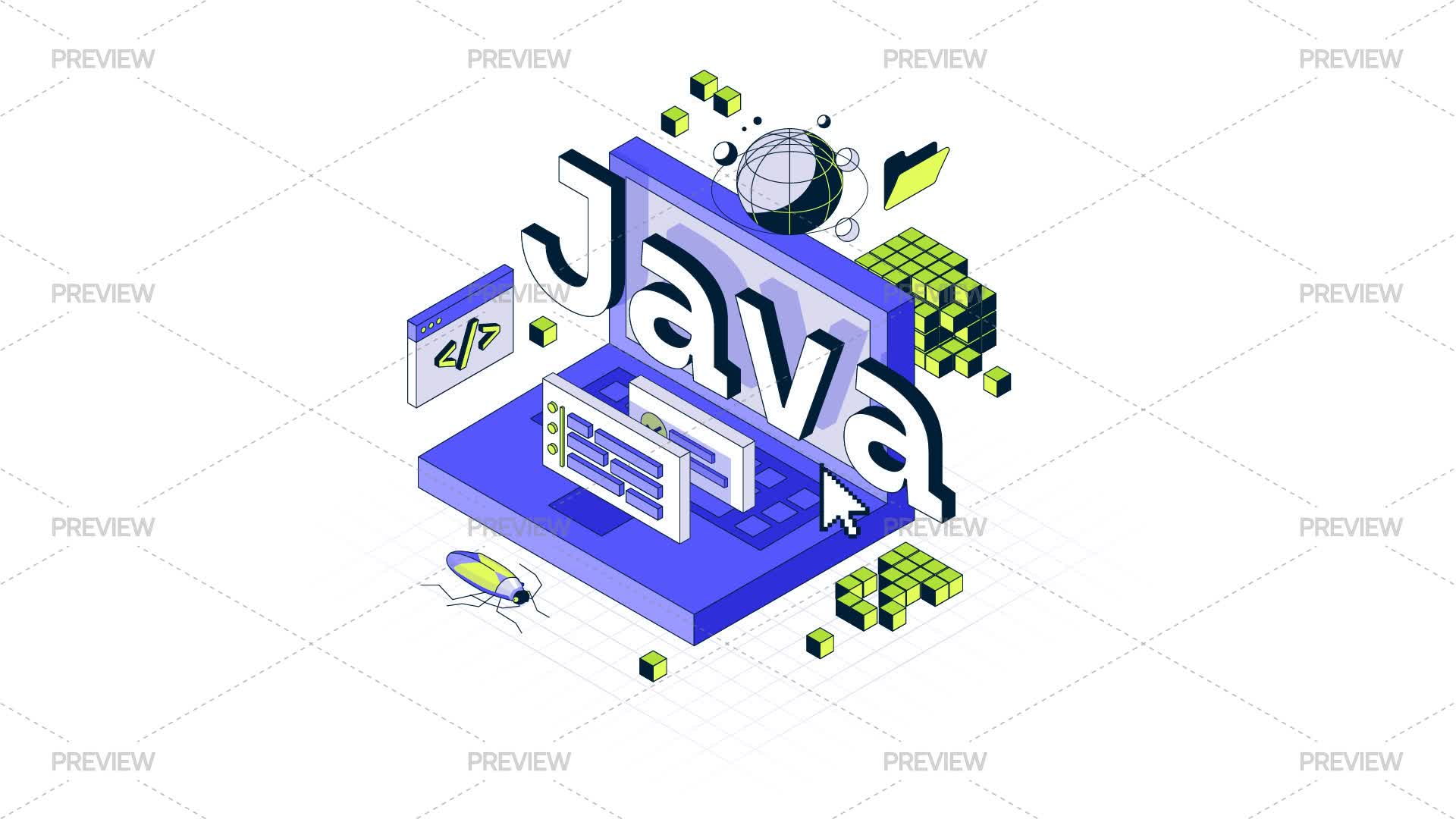 Computer Programming Language Illustration - Graphics | Motion Array