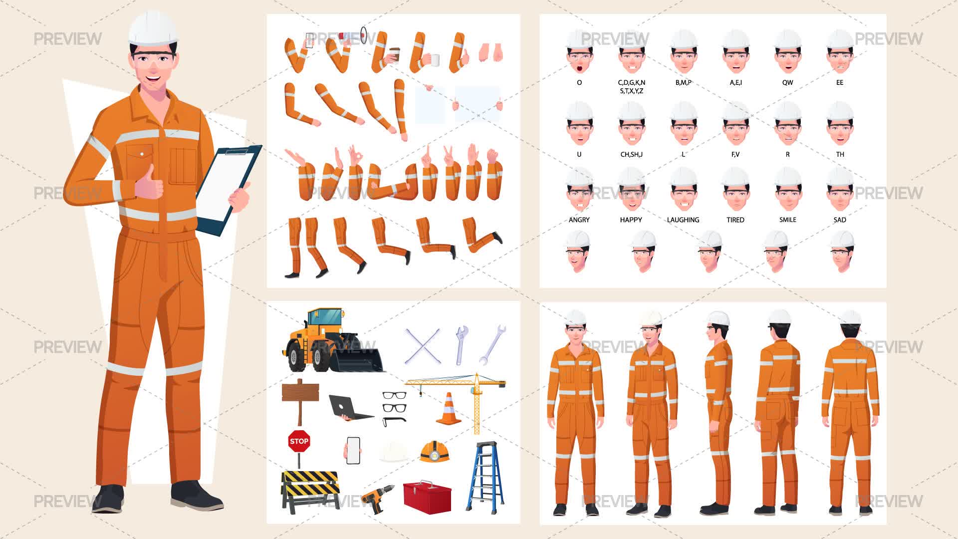 Engineer Animation Screwdriver Engineer Animation Pack - Graphics | Motion Array