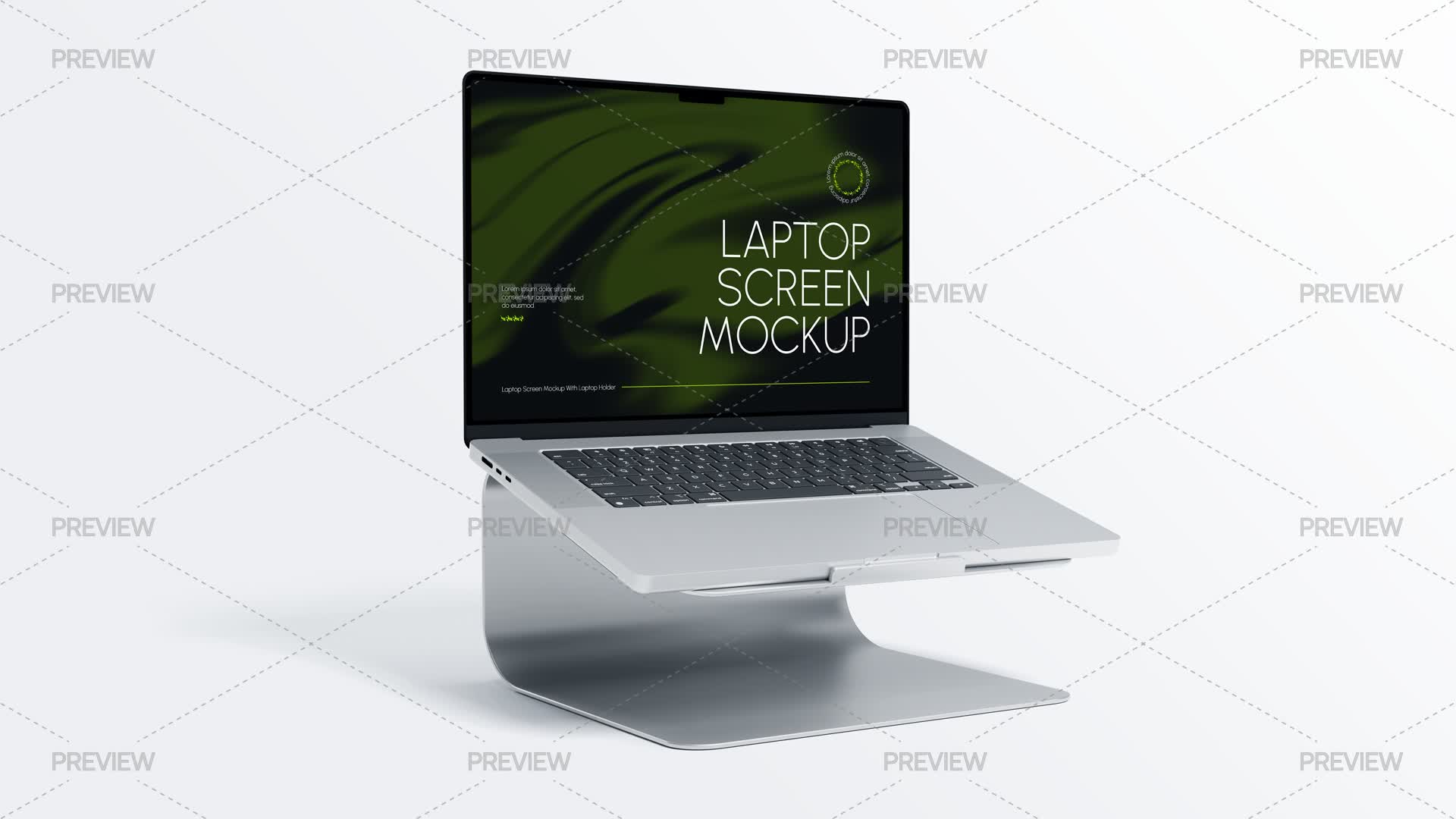 Laptop Screen Mockup With Laptop Holder - Graphics | Motion Array