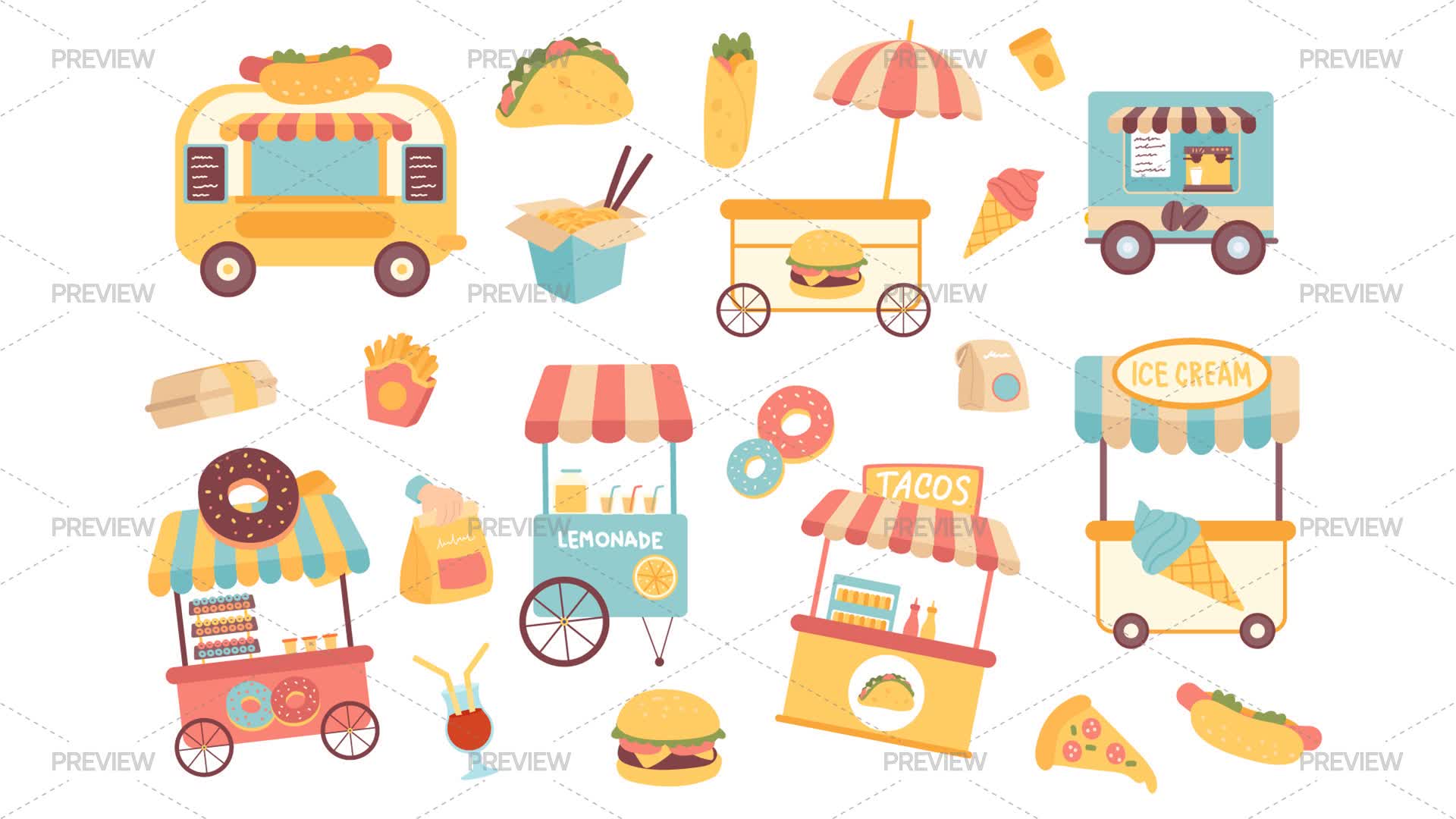 25 Fast Food - Graphics | Motion Array
