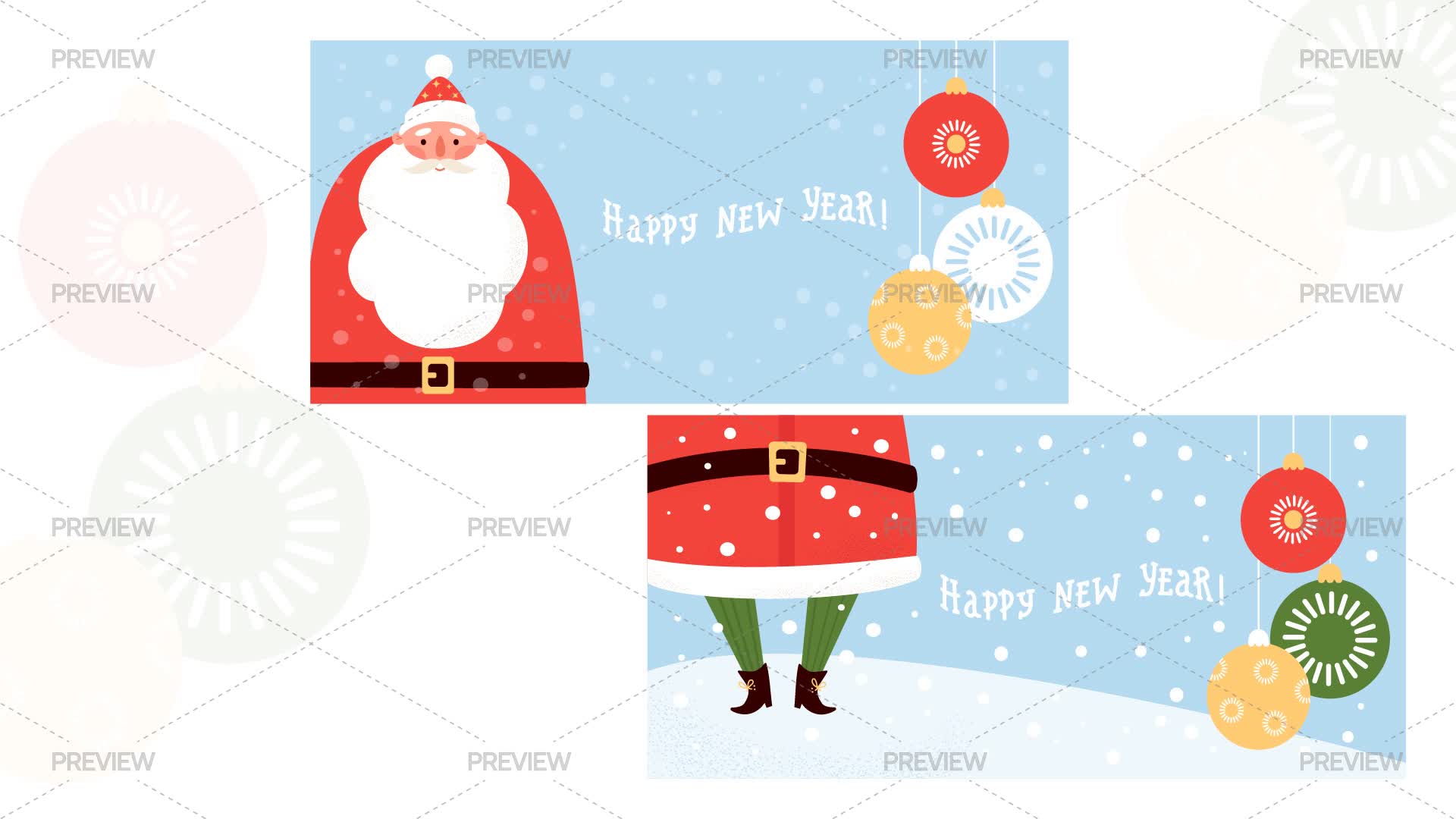 2 Santa Claus Banners - Graphics | Motion Array