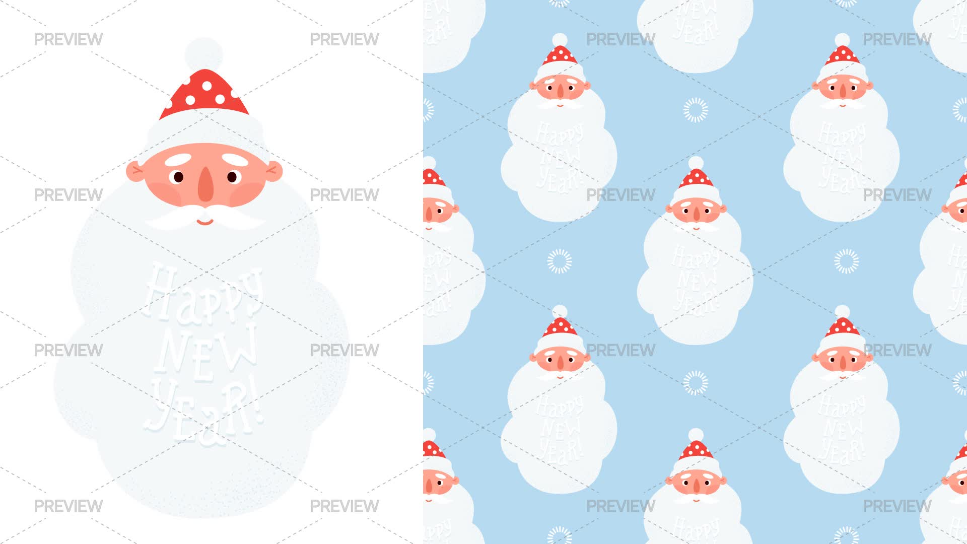 Santa Claus Seamless Pattern - Graphics | Motion Array