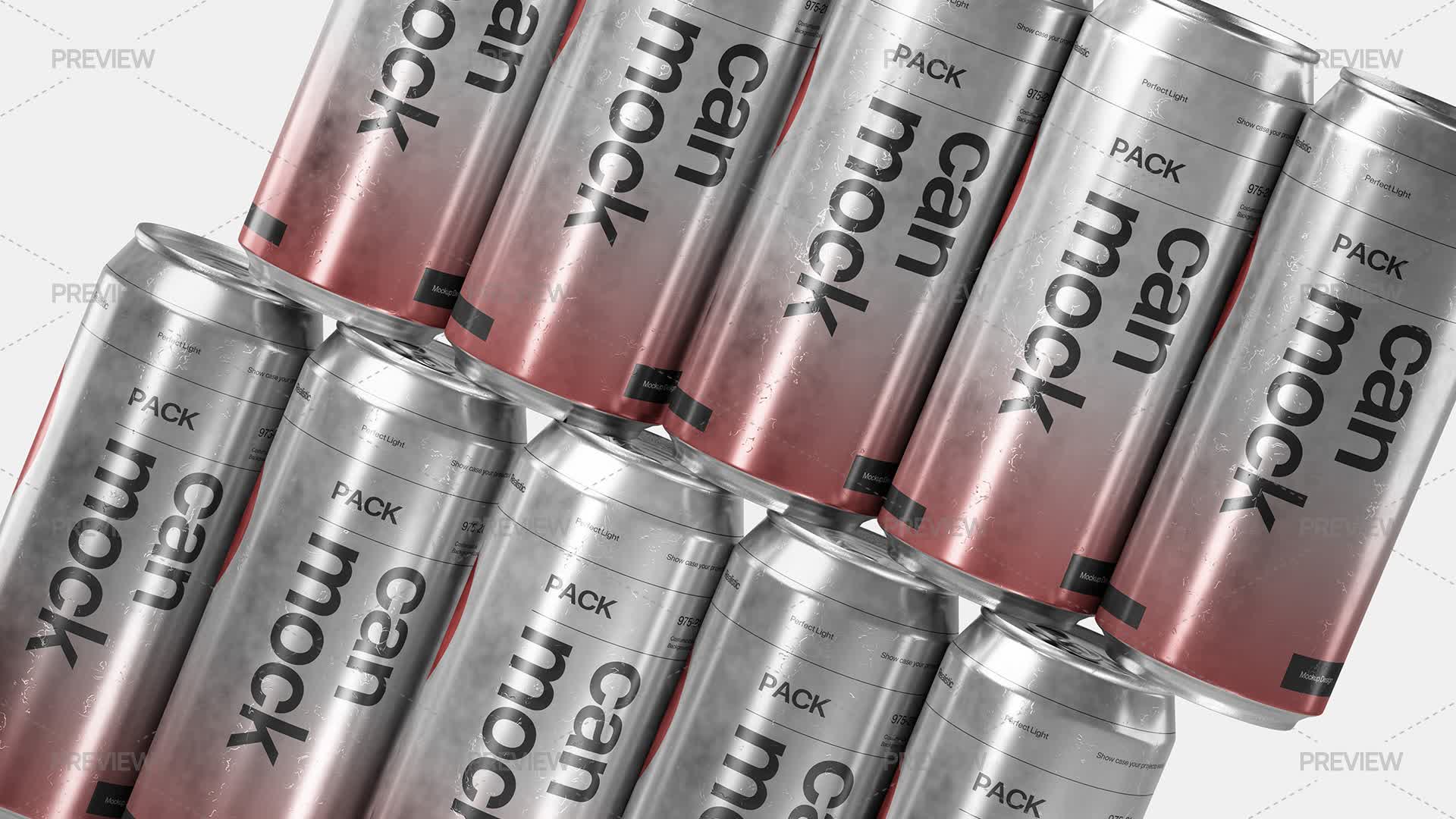 Multiple Cans Multiple Beverage Cans Mockup - Graphics | Motion Array