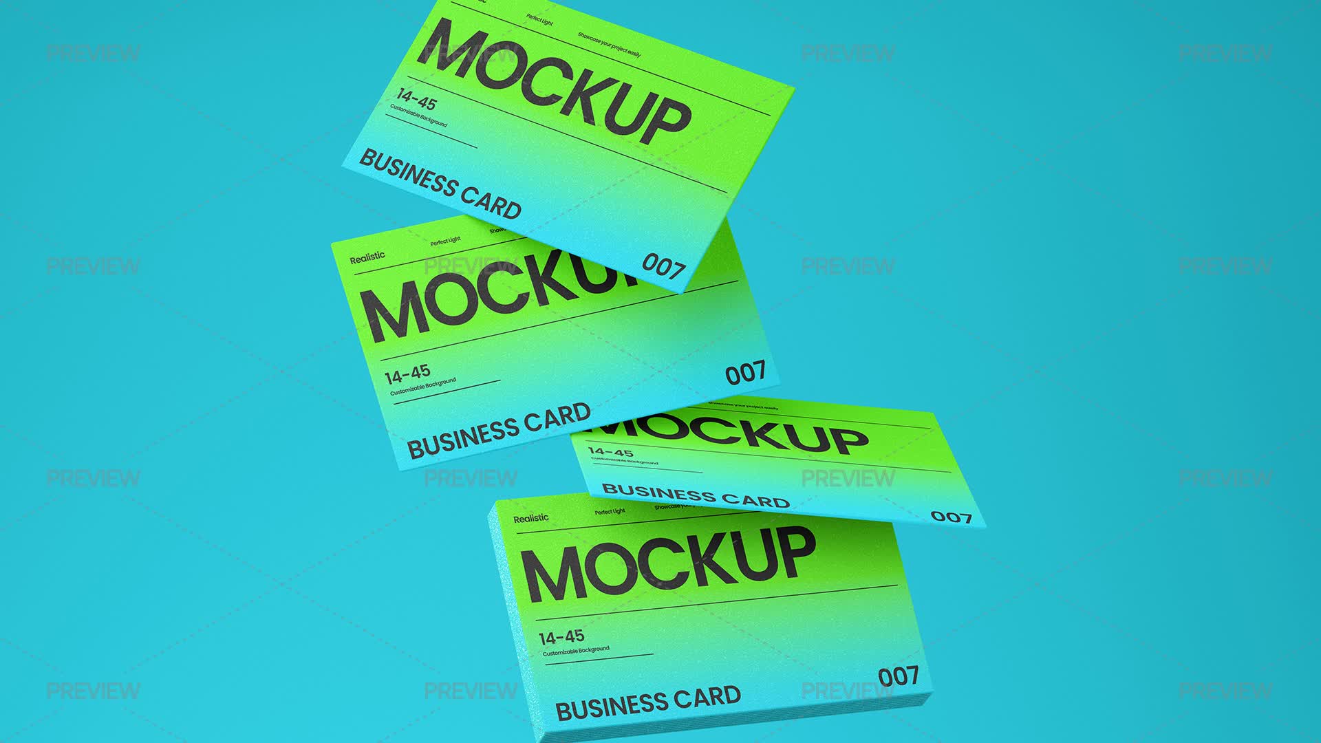 Floating Business Cards Mockup - Graphics | Motion Array