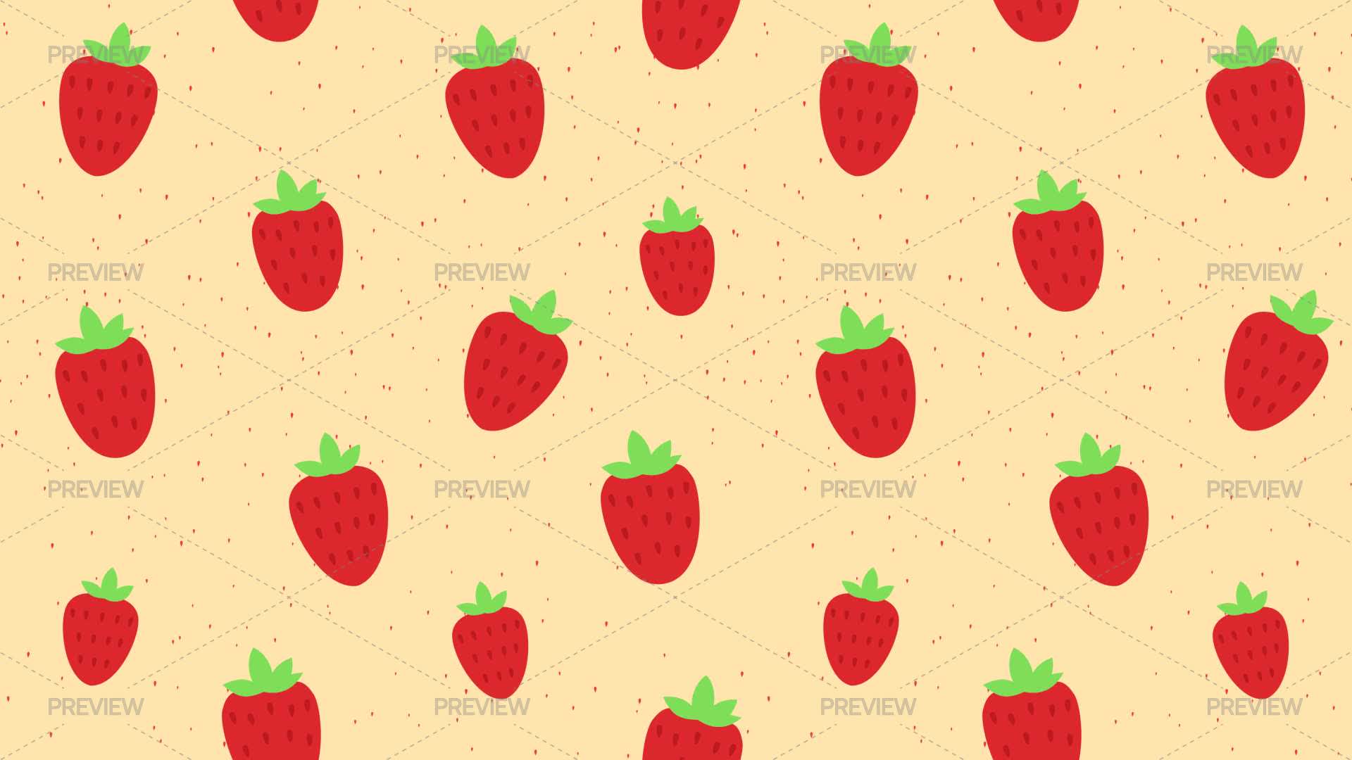 Floral Strawberry Seamless Pattern - Graphics | Motion Array