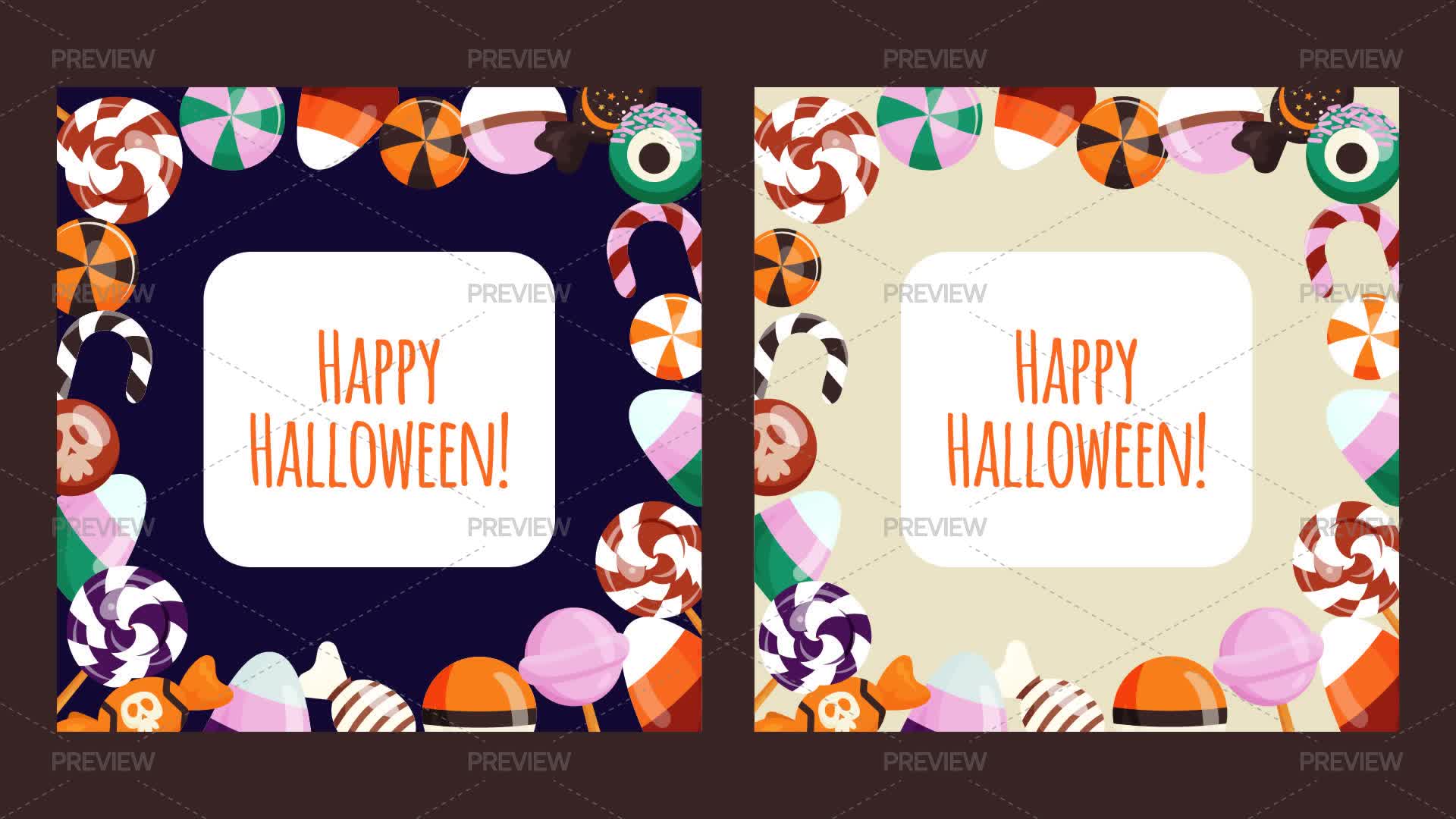 2 Halloween Candy Frames - Graphics | Motion Array