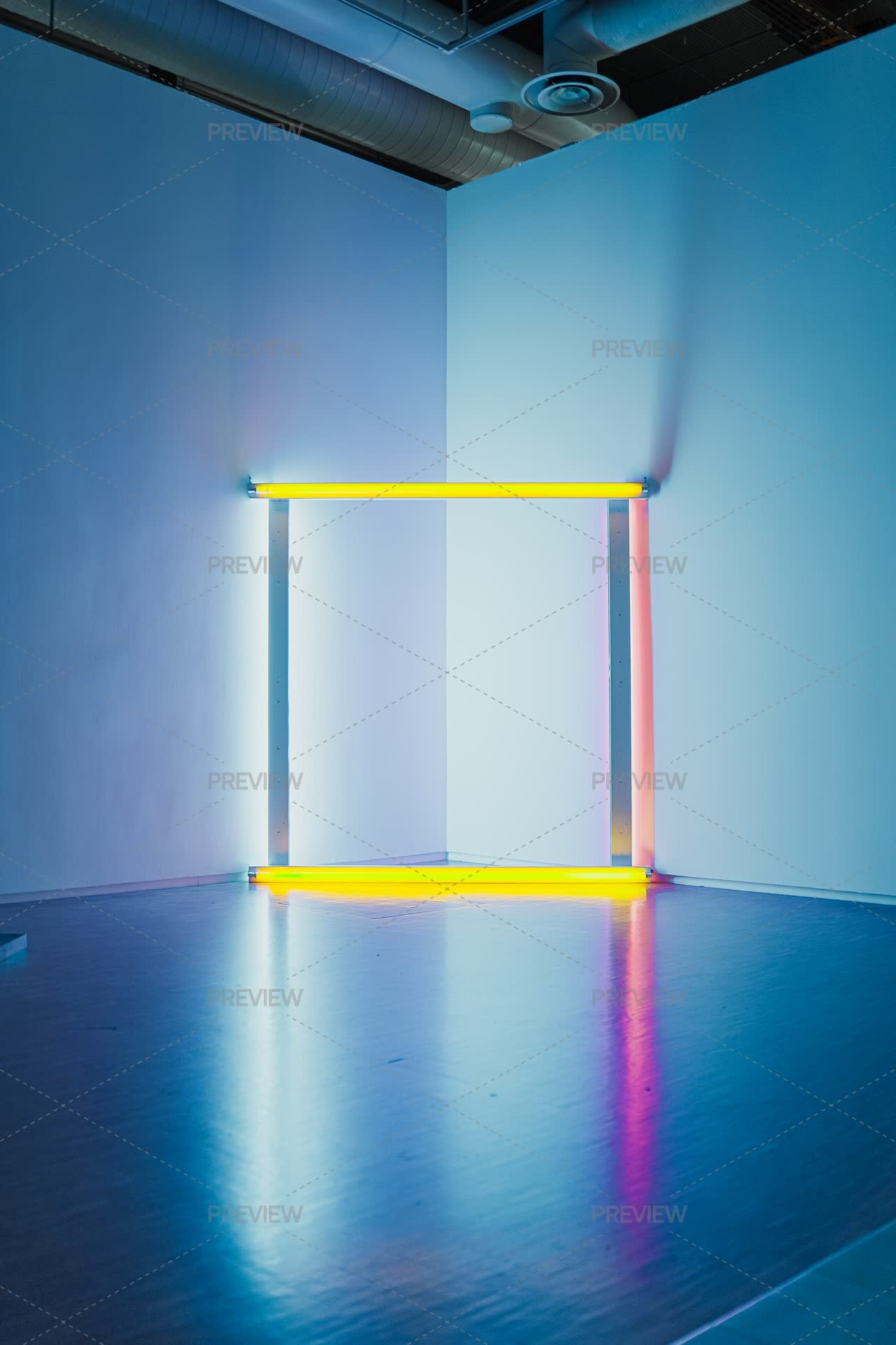 Neon Tube Lights Lighting Up The Dark Co - Stock Photos | Motion Array