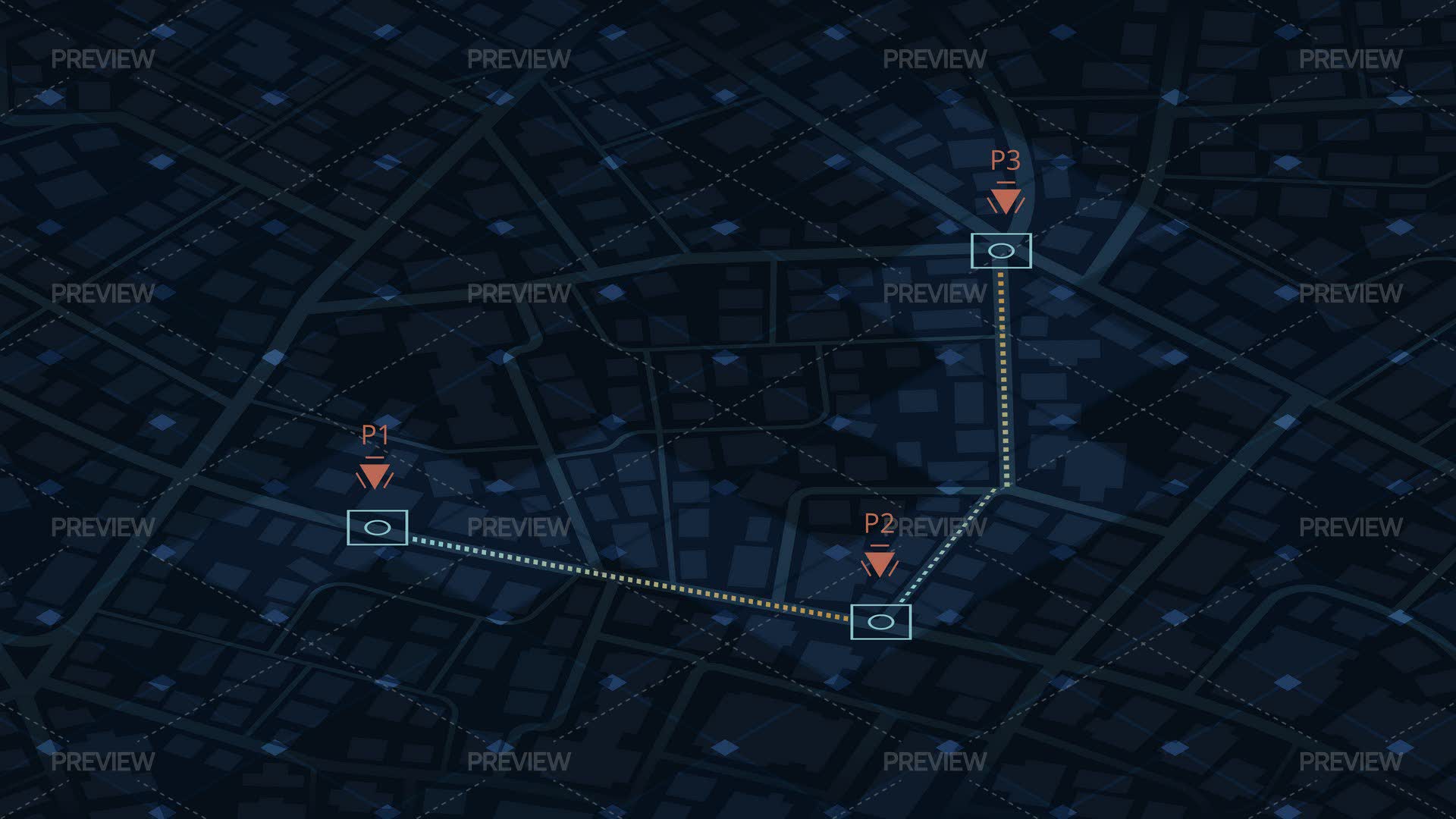 GPS Navigation Route - Graphics | Motion Array