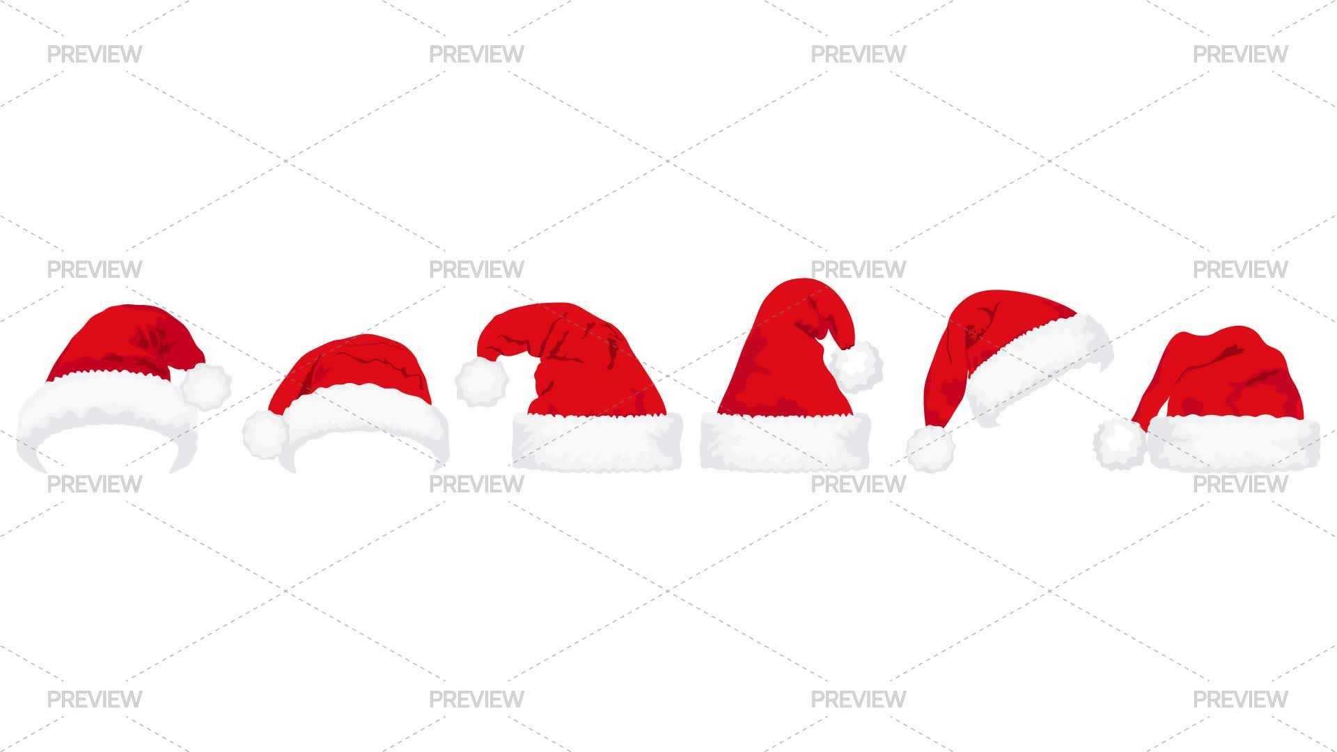 6 Santa Claus Hats - Graphics | Motion Array