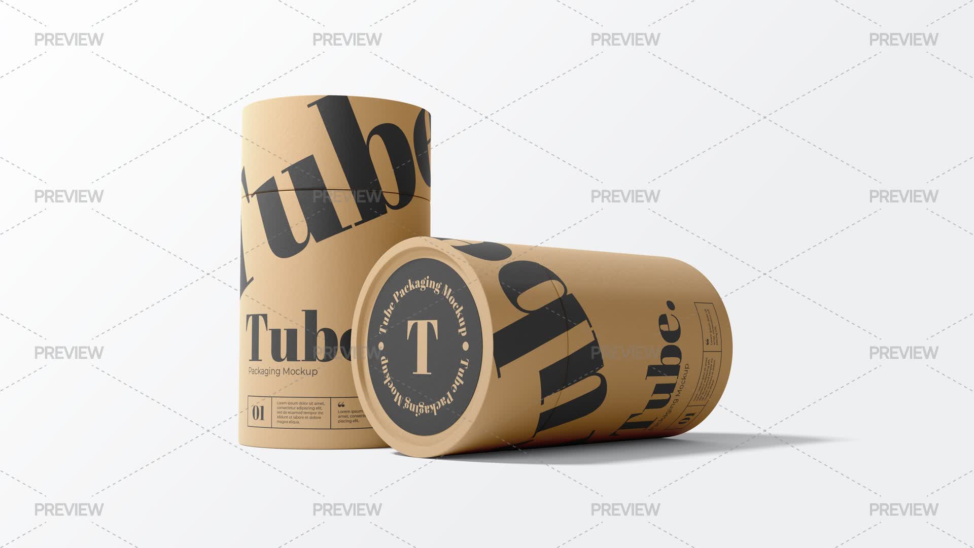 2 Paper Tube Packaging Mockup - Graphics | Motion Array