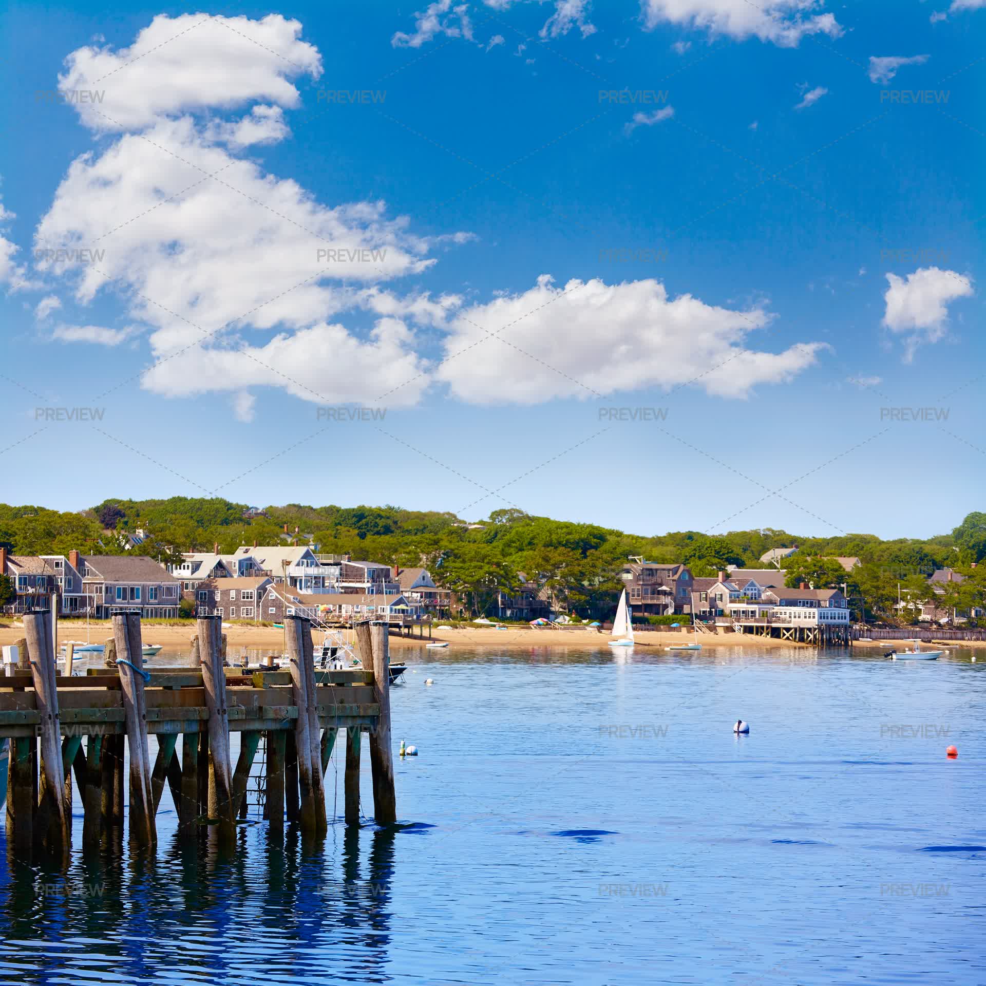 Provincetown Harbor View Cape Cod - Stock Photos | Motion Array