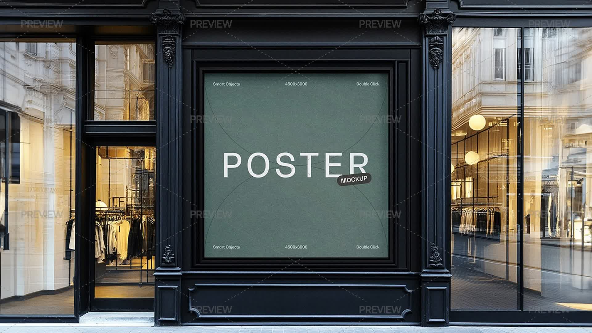 Square Storefront Poster Mockup - Graphics | Motion Array