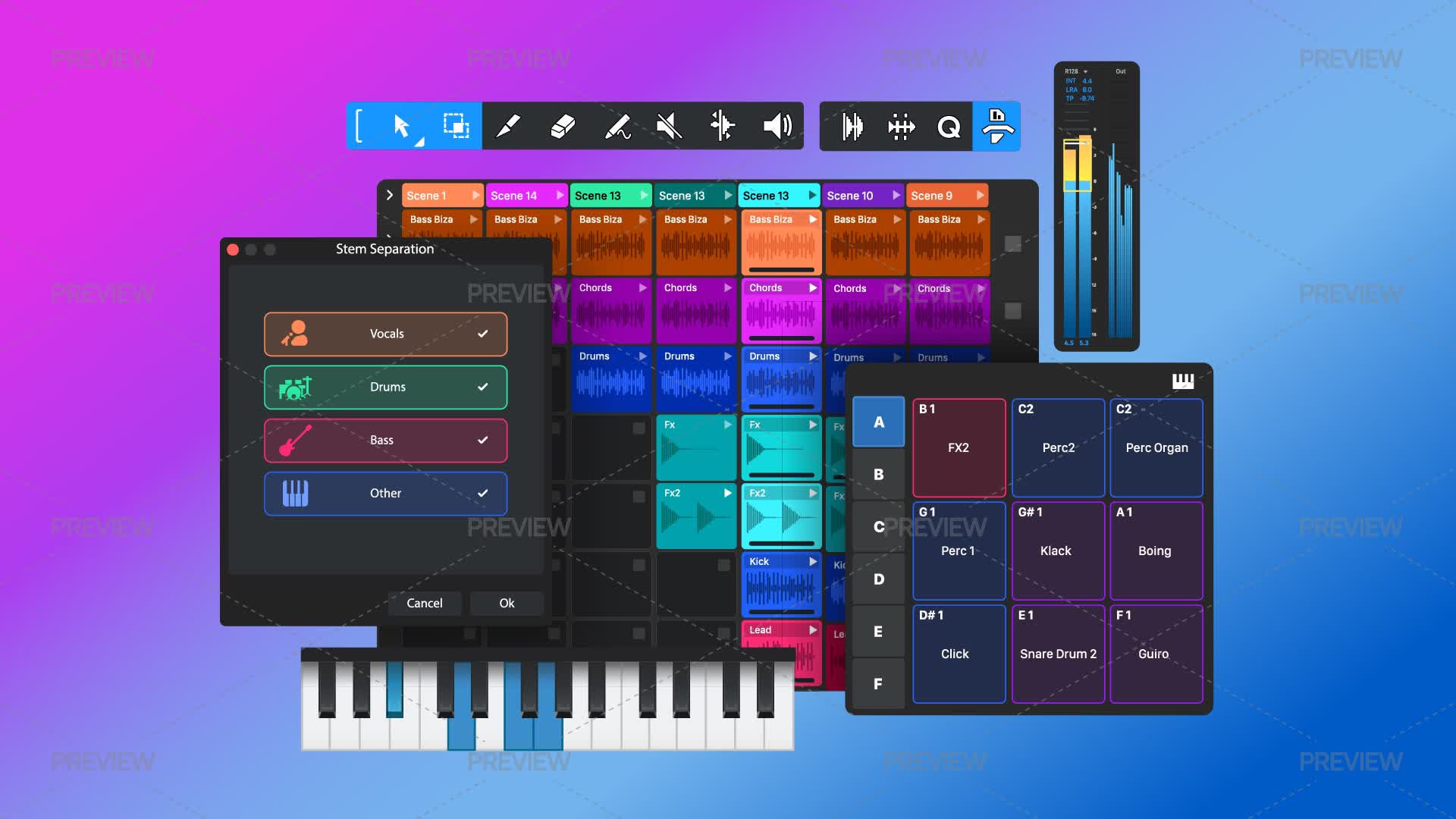 Digital Audio Workstation Interface Composition - Graphics | Motion Array