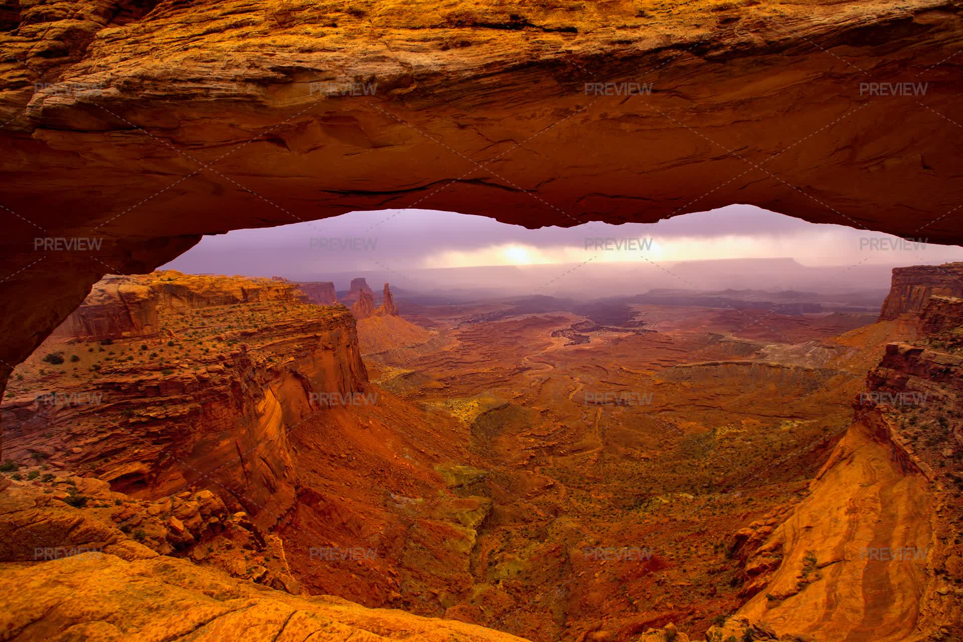 Sunrise At Mesa Arch Canyonlands Park Utah - Stock Photos | Motion Array