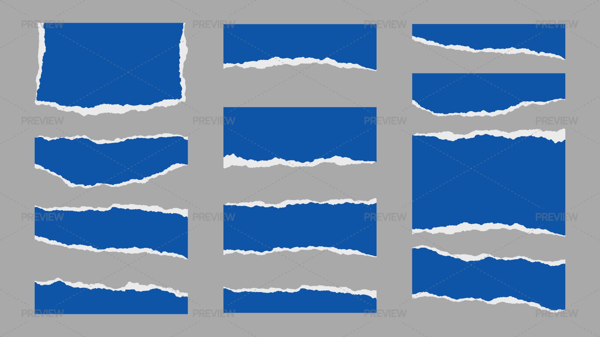 Blue Ripped Paper Pieces - Graphics | Motion Array