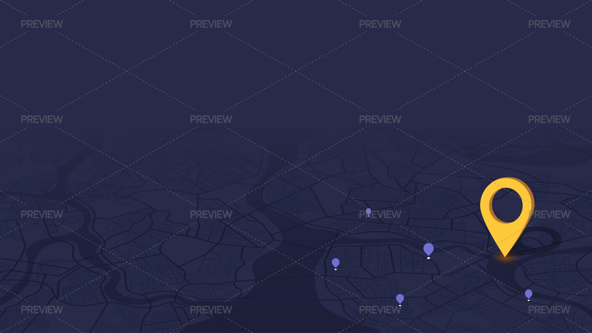 City Map With Location Pins - Graphics | Motion Array
