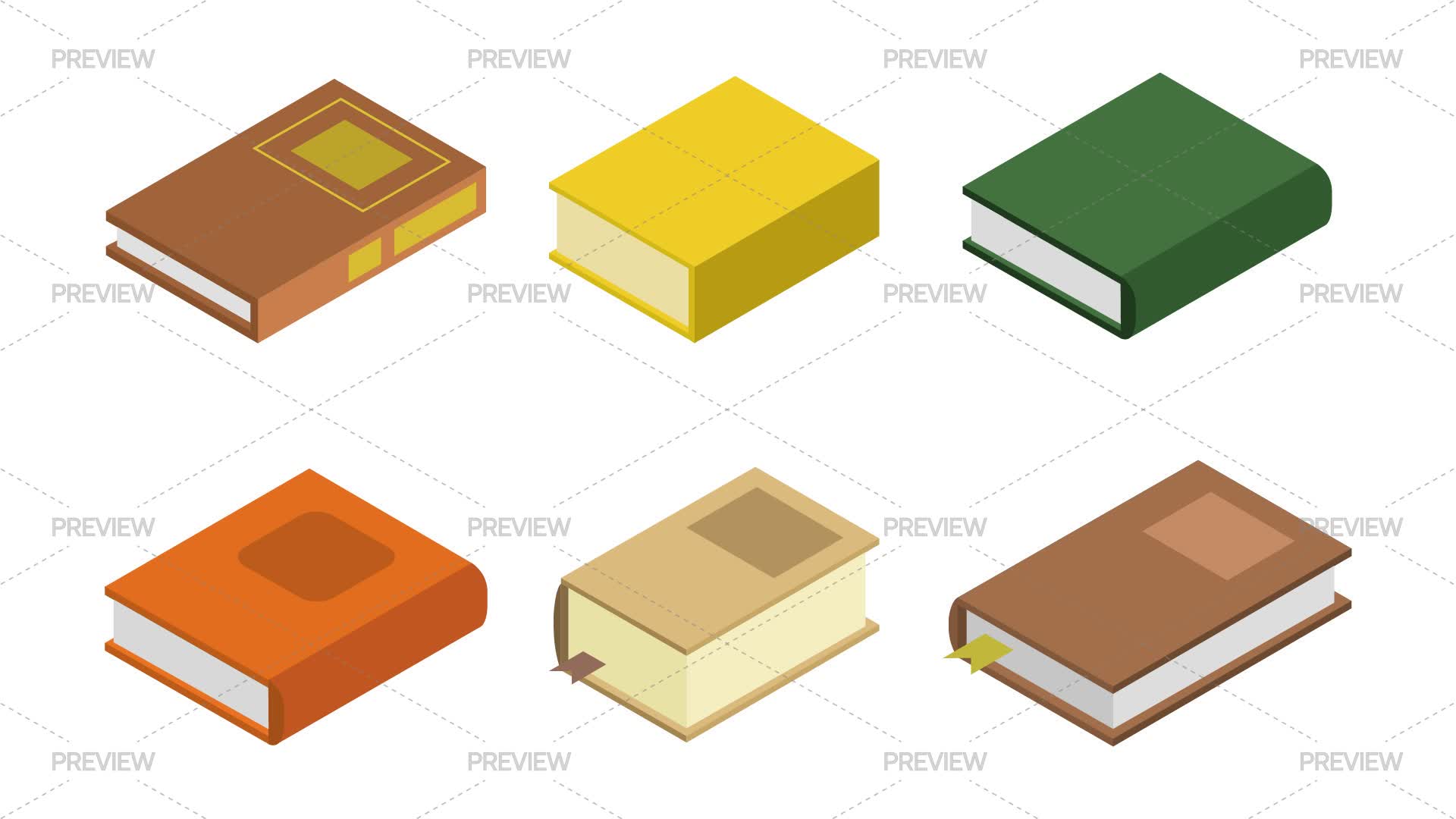 Isometric Books - Graphics | Motion Array