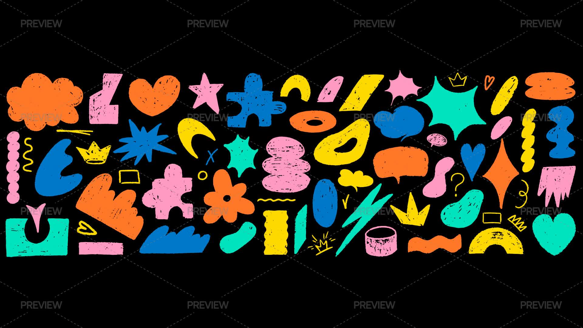 Crayon Array 63 Crayon Scribbles - Graphics | Motion Array