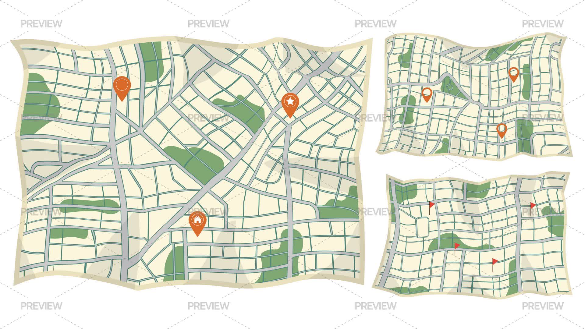 3 Paper Maps - Graphics | Motion Array