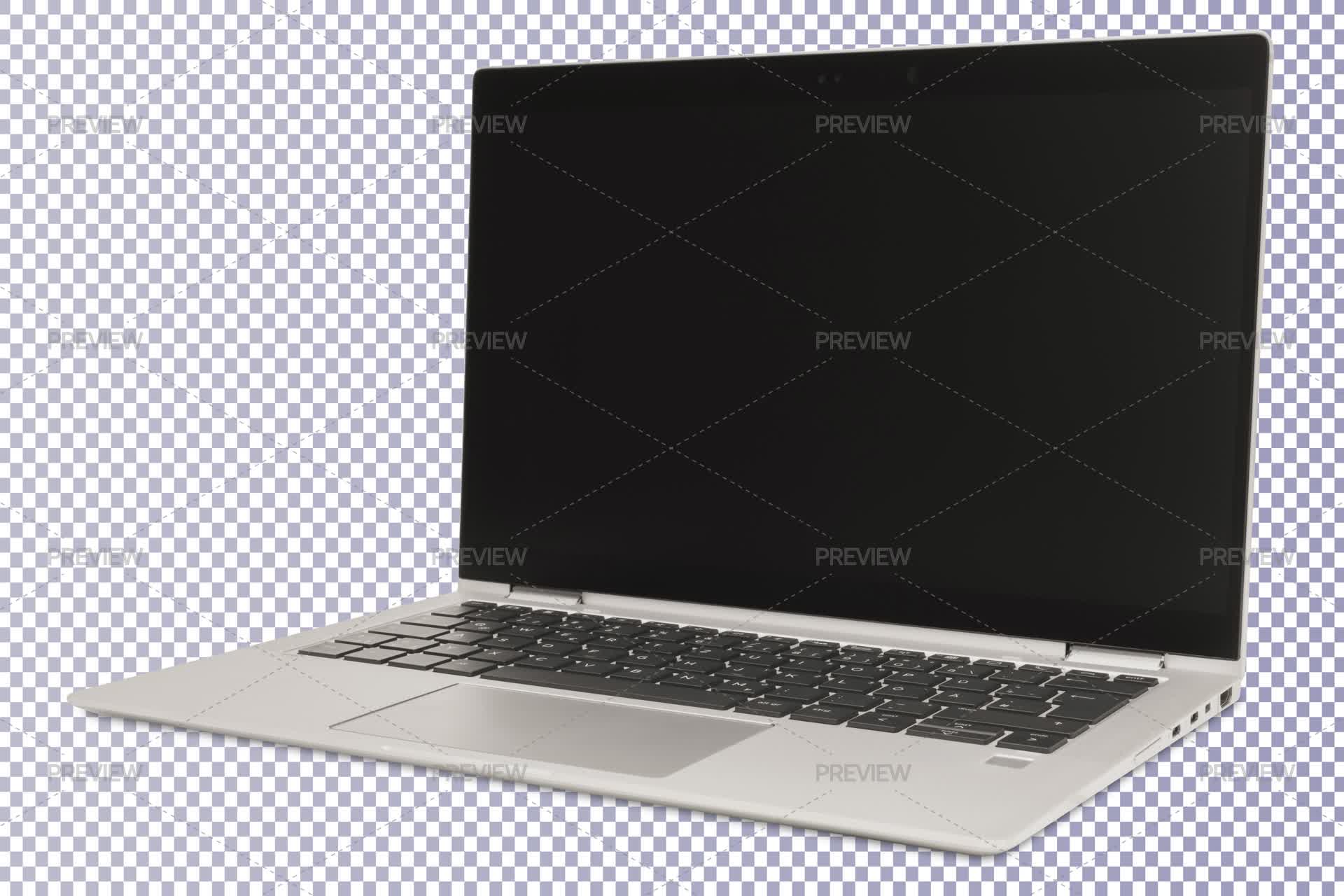 Modern Light Grey Laptop With Sleek Design, On Transparent Background ...