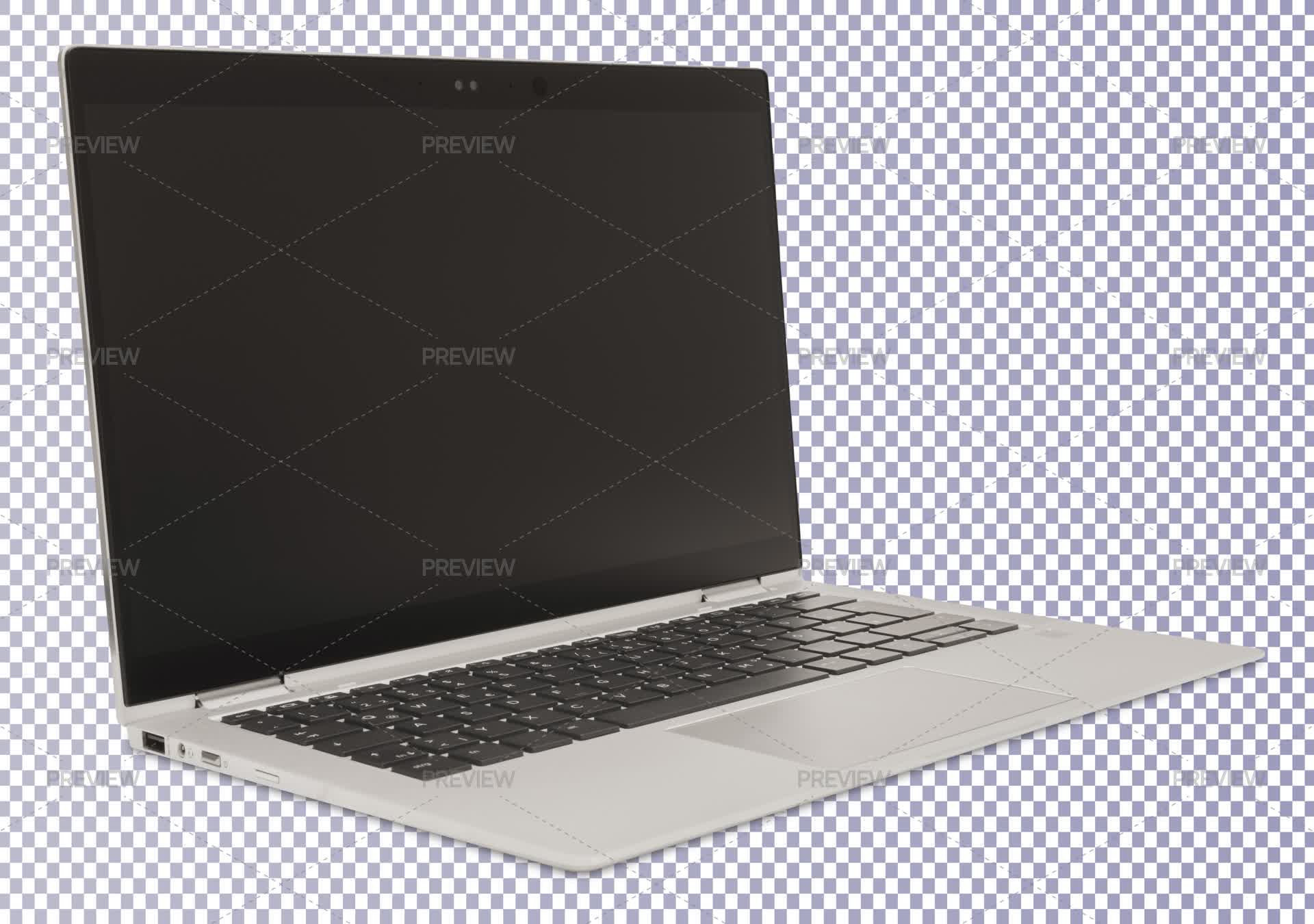 Modern Light Grey Laptop With Sleek Design, On Transparent Background ...