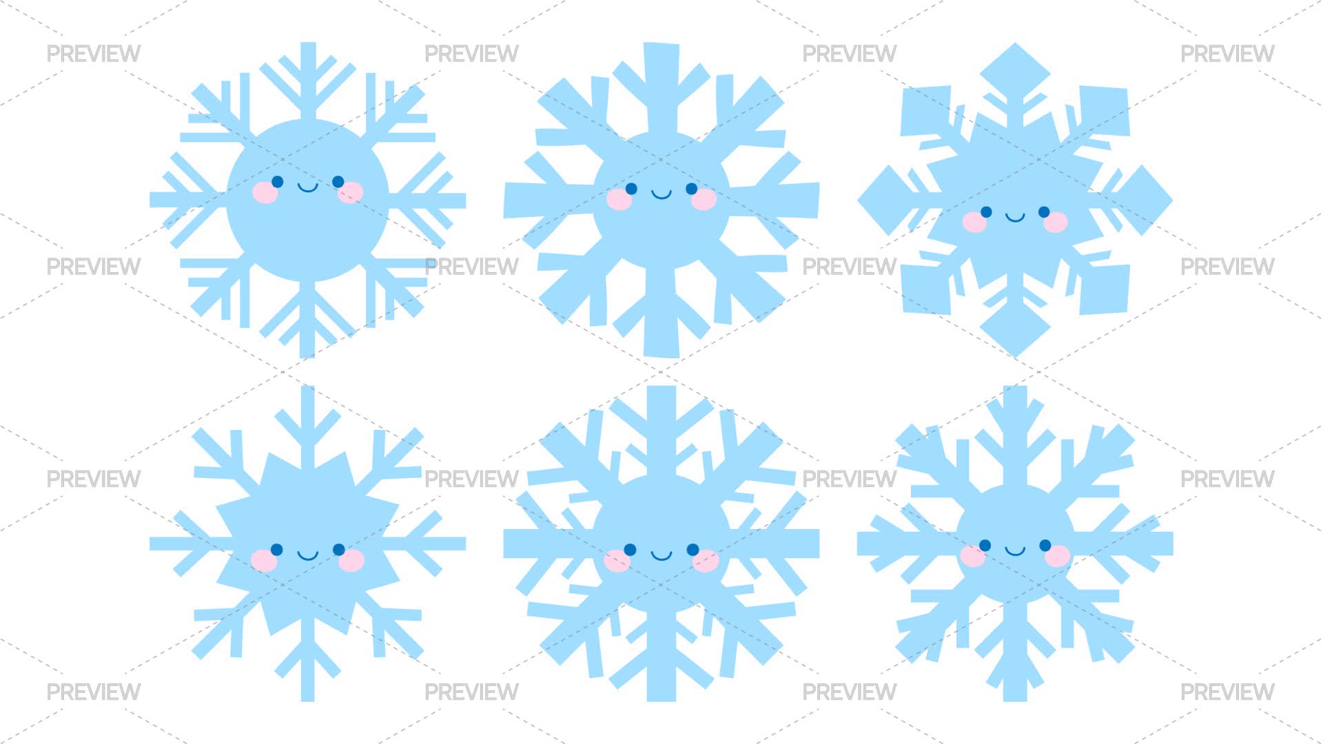 Snowflake Character Set Snowflake Characters - Graphics | Motion Array