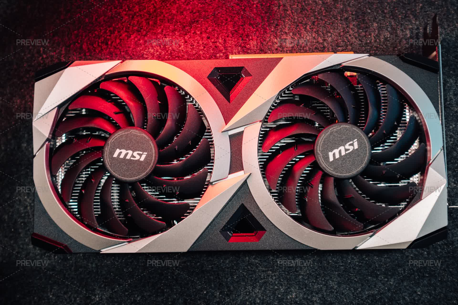 Powerful MSI Graphics Card With AMD Radeon Chipset In Red Colors ...