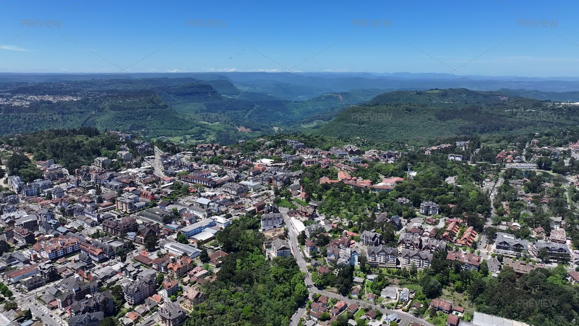Gramado Skyline At Gramado In Rio Grande Do Sul Brazil. Stock Photos