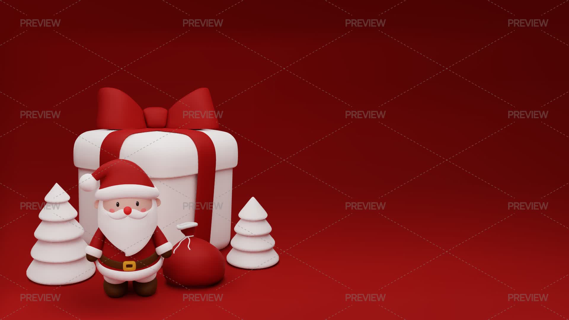 Christmas Background With Santa Claus And A White Gift Box - Graphics ...