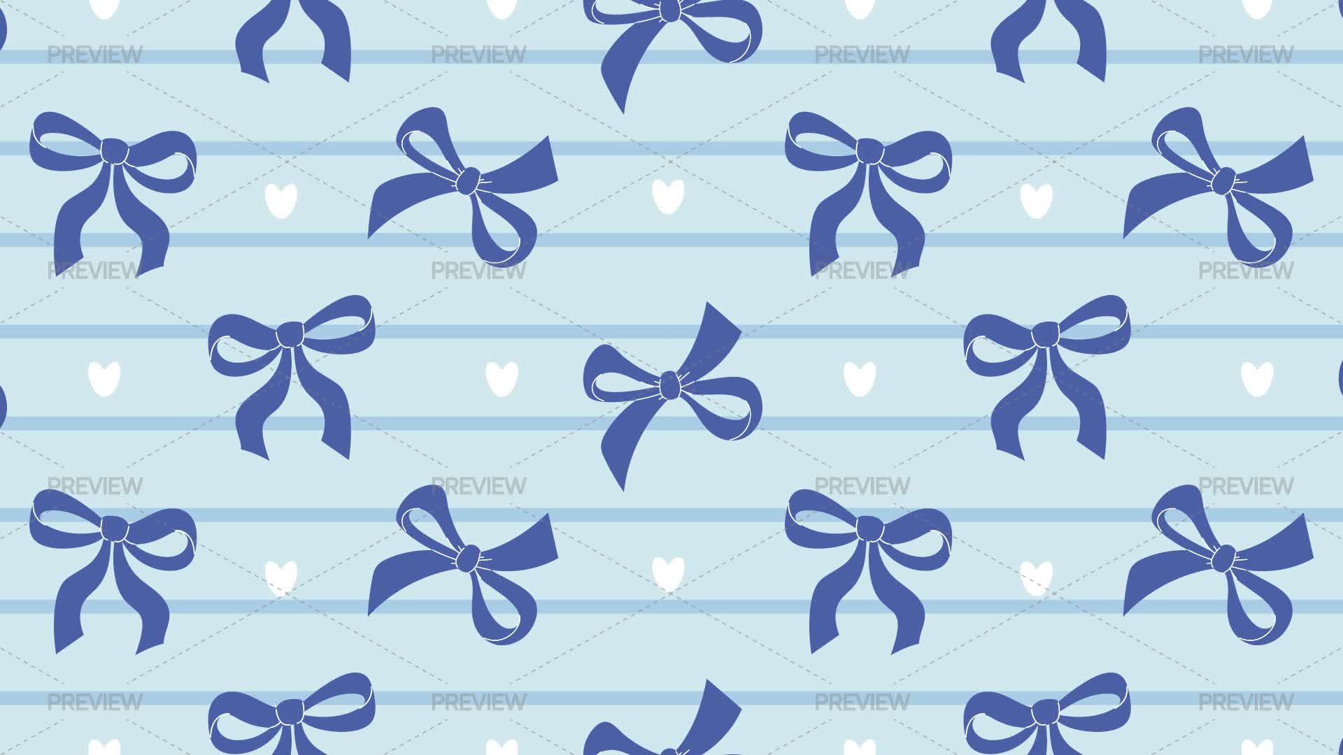 Blue Ribbon Seamless Pattern - Graphics | Motion Array