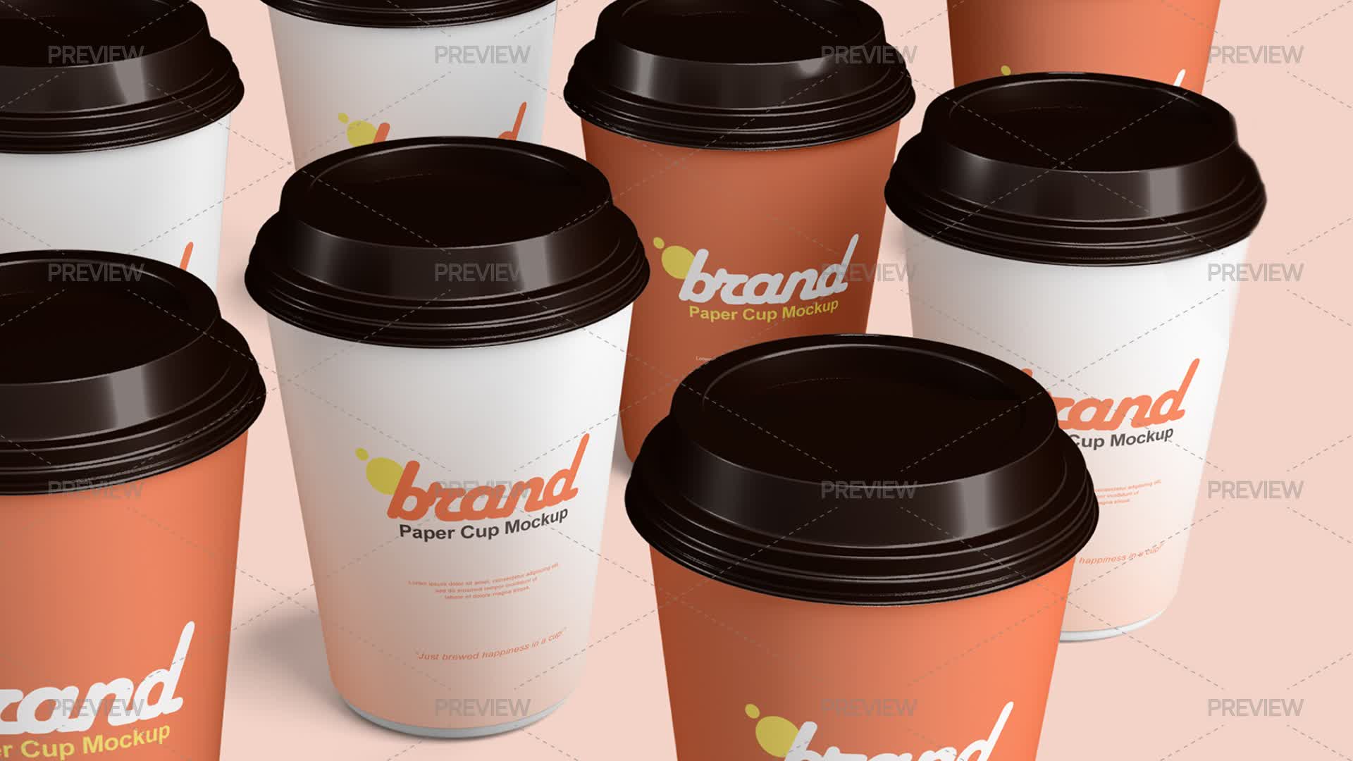 Paper Cups Mockup - Graphics | Motion Array