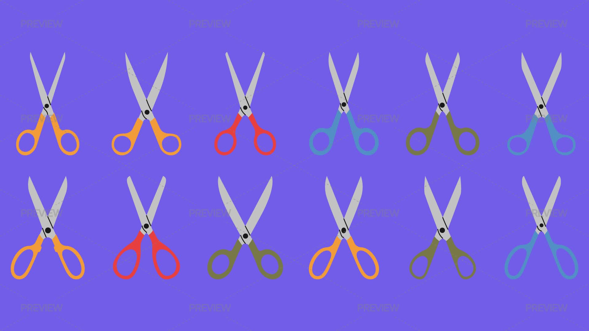 Colorful Scissors - Graphics | Motion Array