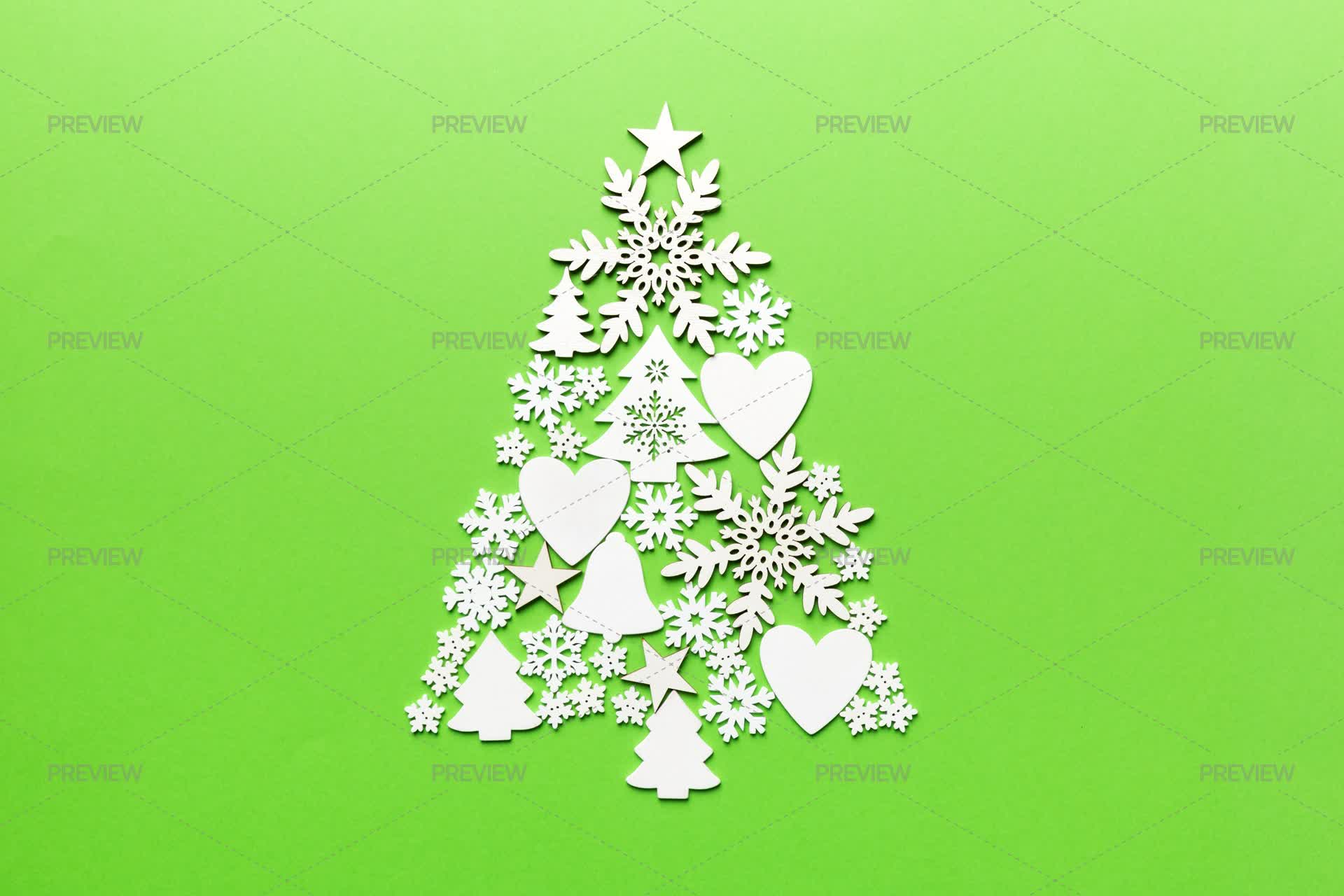 Christmas Tree Made From Colored Handmade - Stock Photos | Motion Array