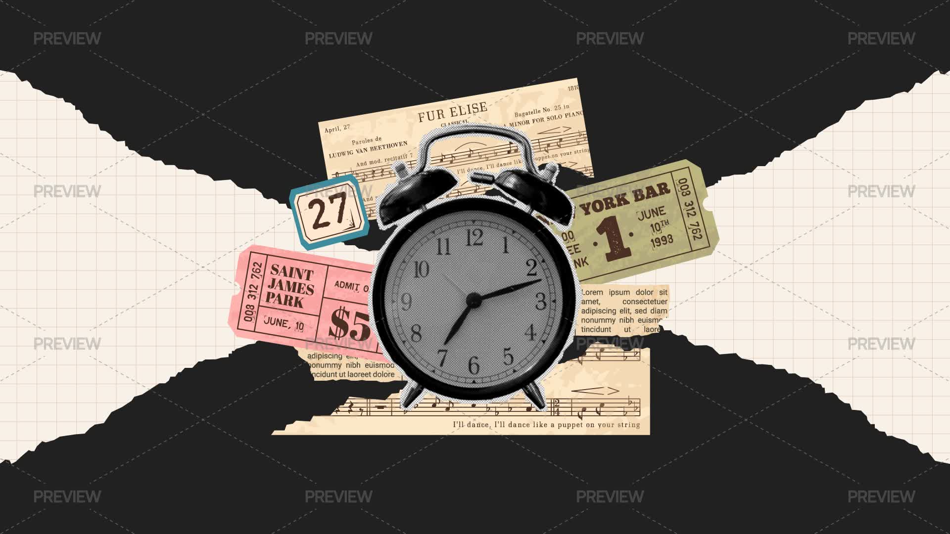 Colock Imagine Alarm Clock Collage - Graphics | Motion Array