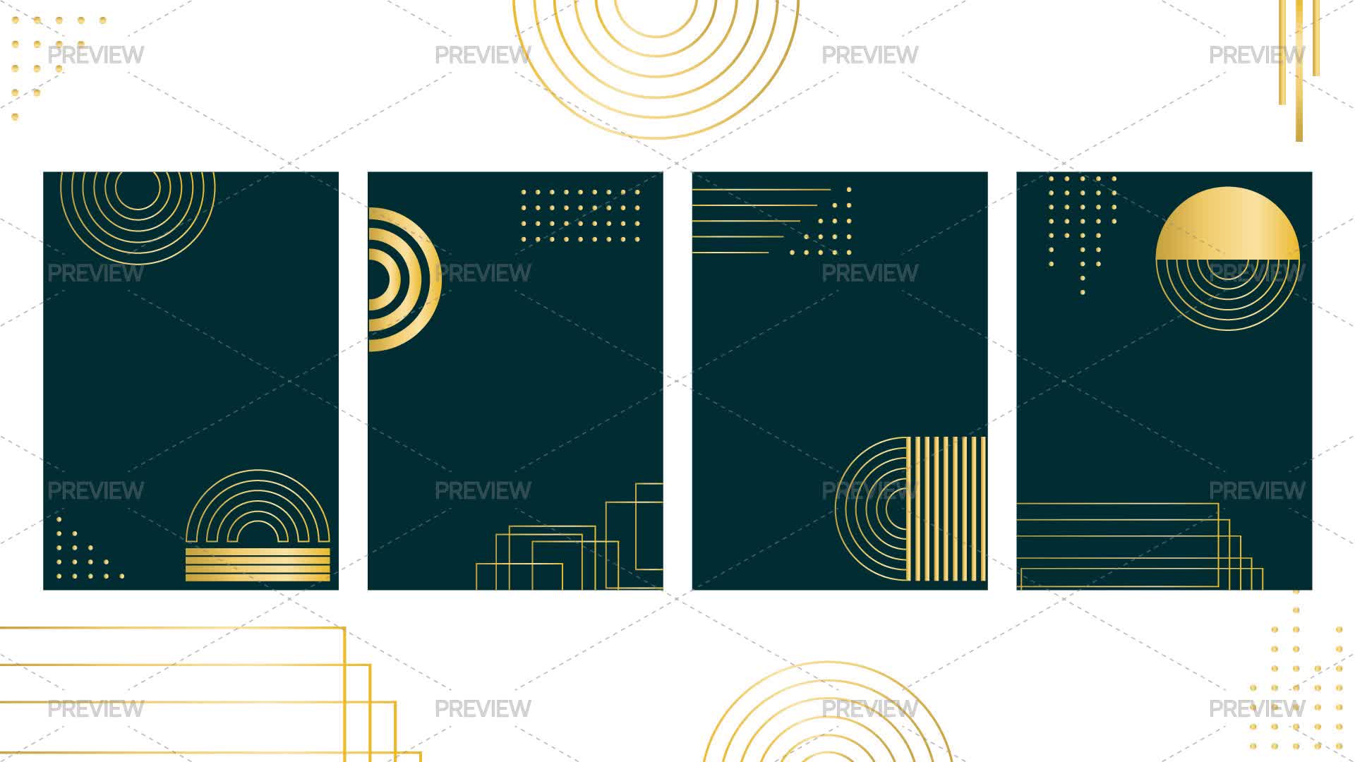 Abstract Golden Graphics Golden Abstract Cards - Graphics | Motion Array