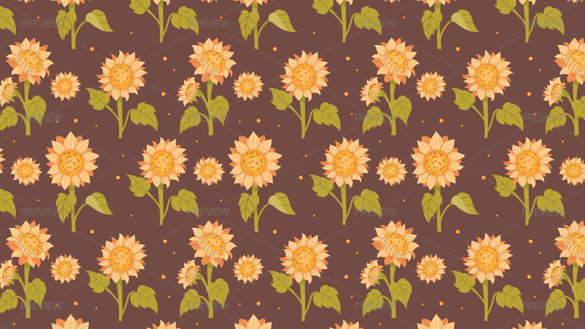 Sunflowers Seamless Pattern - Graphics | Motion Array