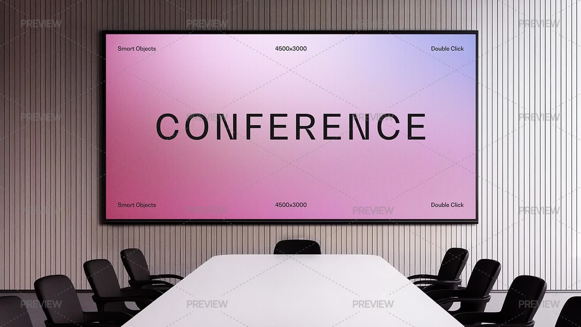 Conference Rool With Screen Conference Room Screen Mockup - Graphics | Motion Array