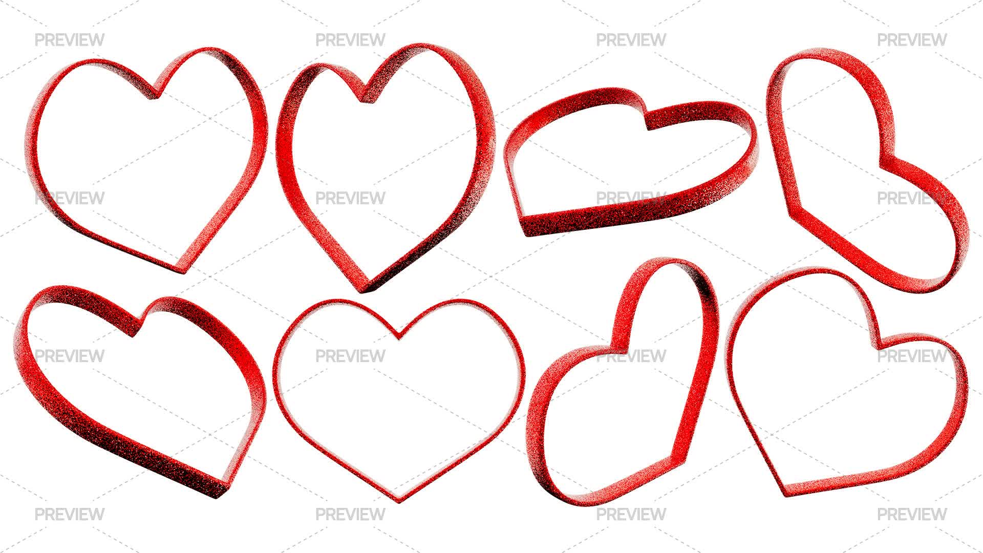 Red Hearts Elements - Graphics | Motion Array