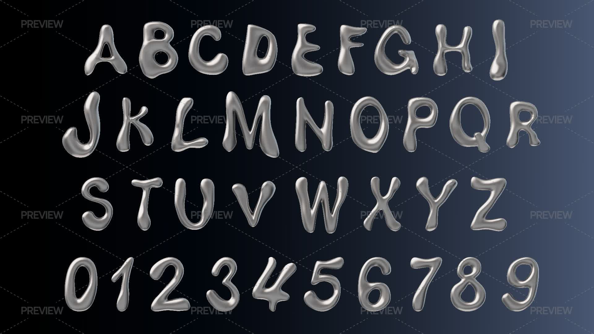 Enriched Alphabet Glossy Chrome Alphabet - Graphics | Motion Array