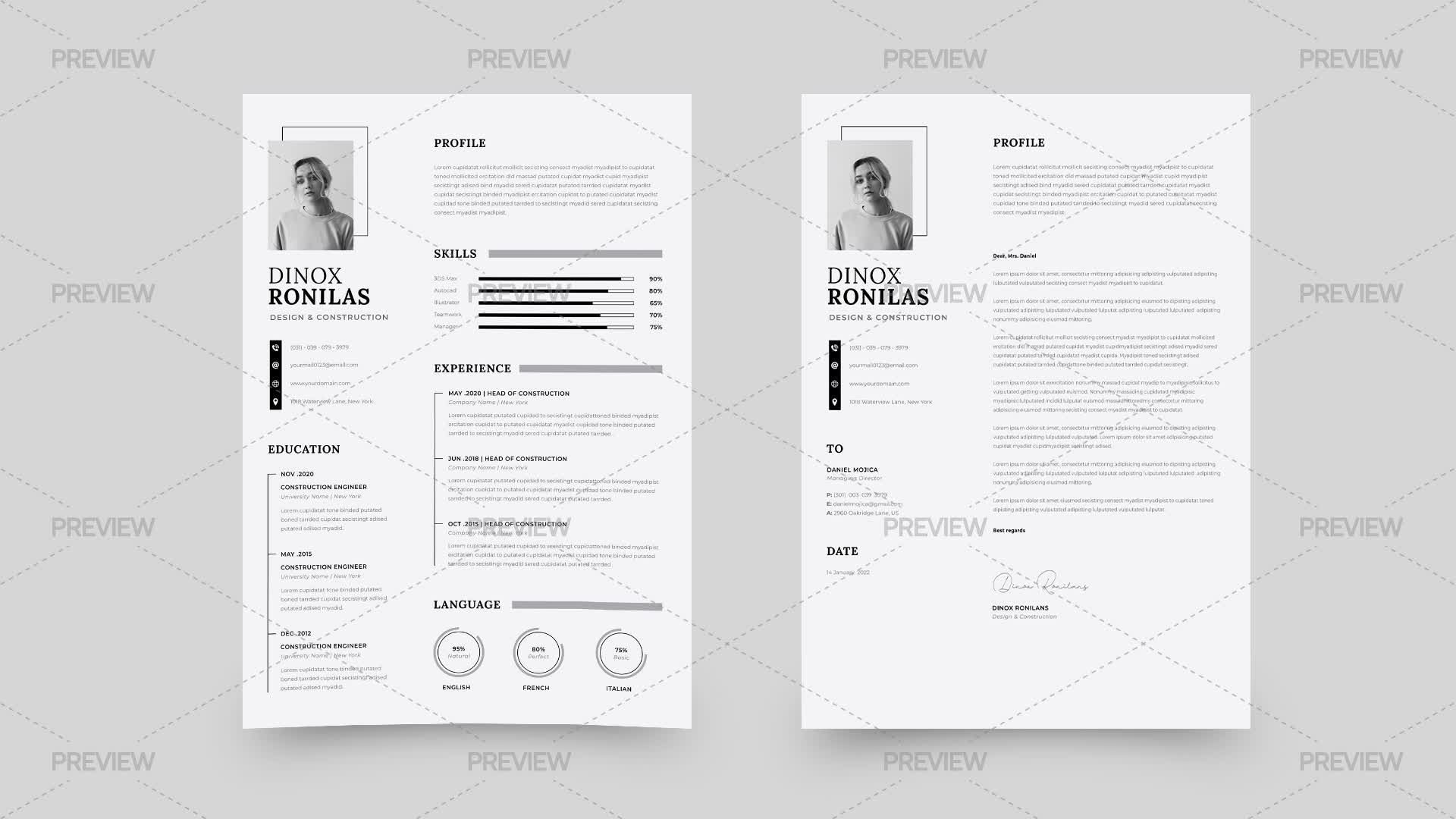 CV Resume Template - Graphics | Motion Array