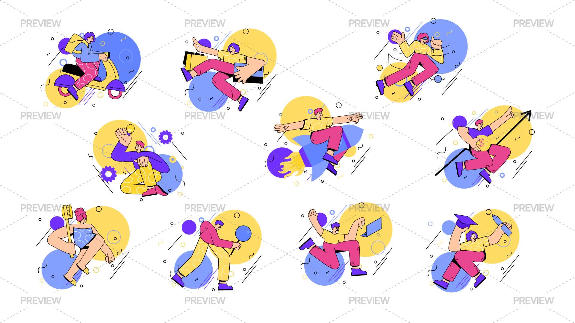 Motion Life 10 Dynamic Life In Motion Illustrations - Graphics | Motion Array