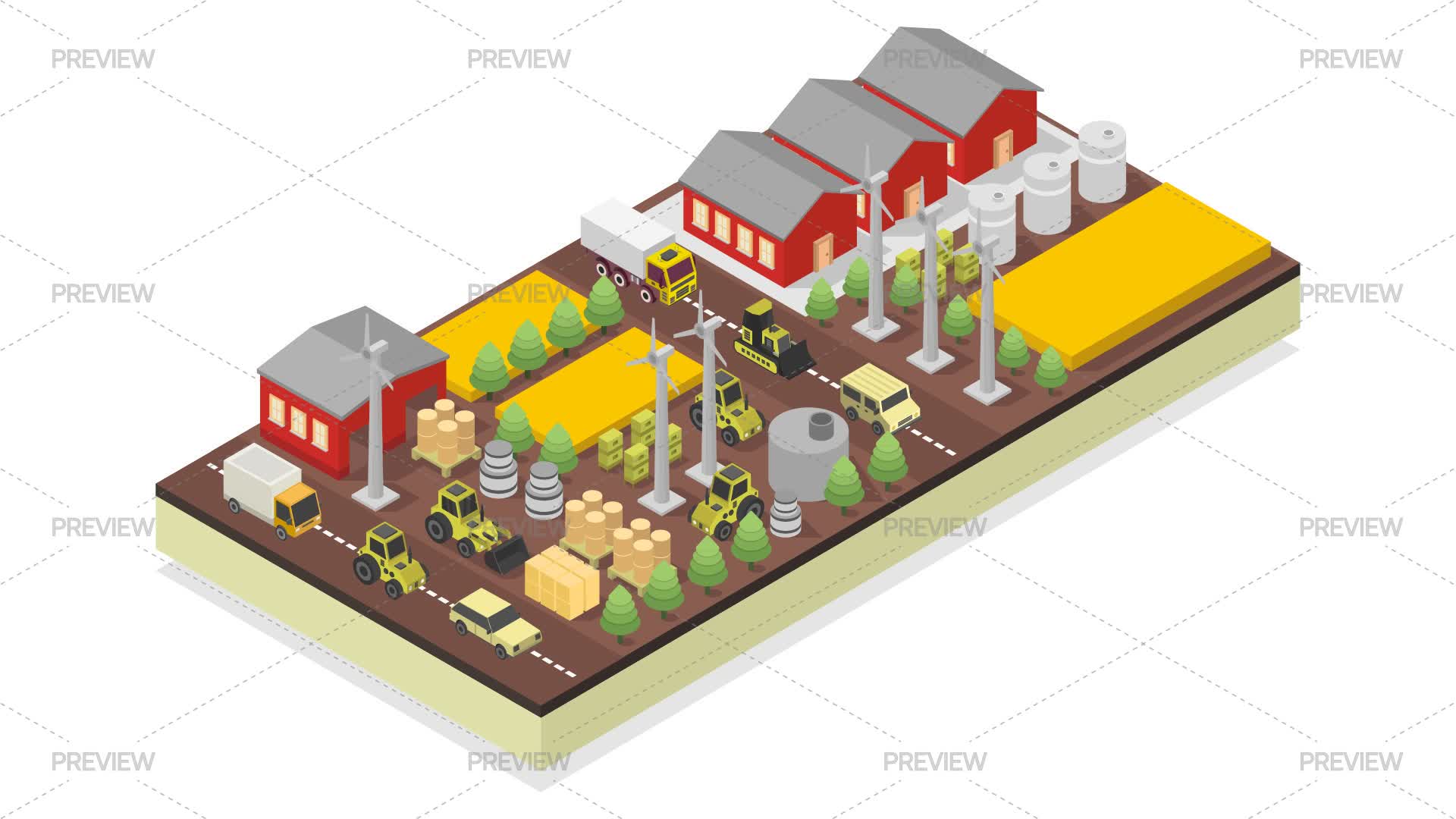 Isometric Rural Farm - Graphics | Motion Array