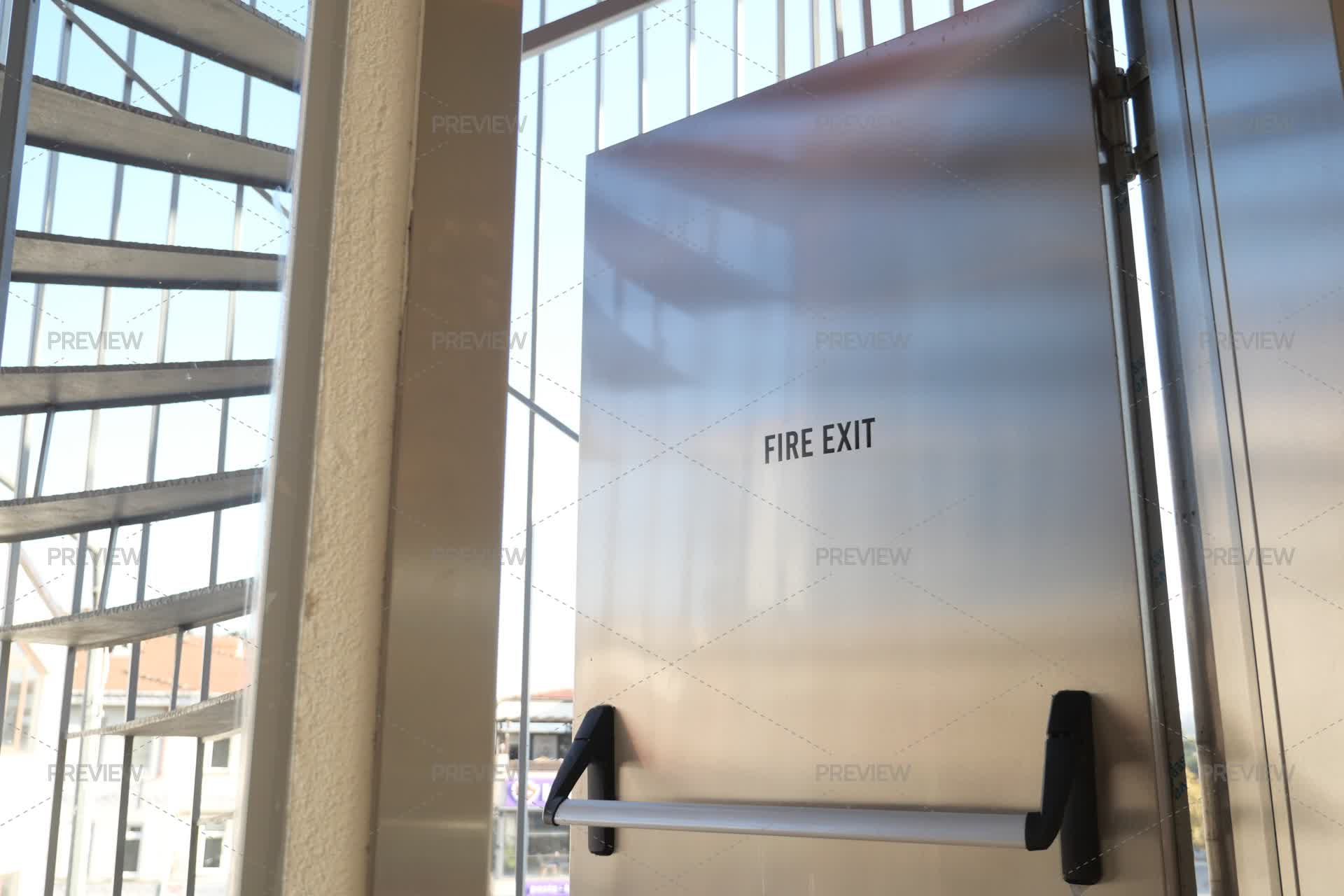 Emergency Exit Door Inside Of A Building . - Stock Photos | Motion Array