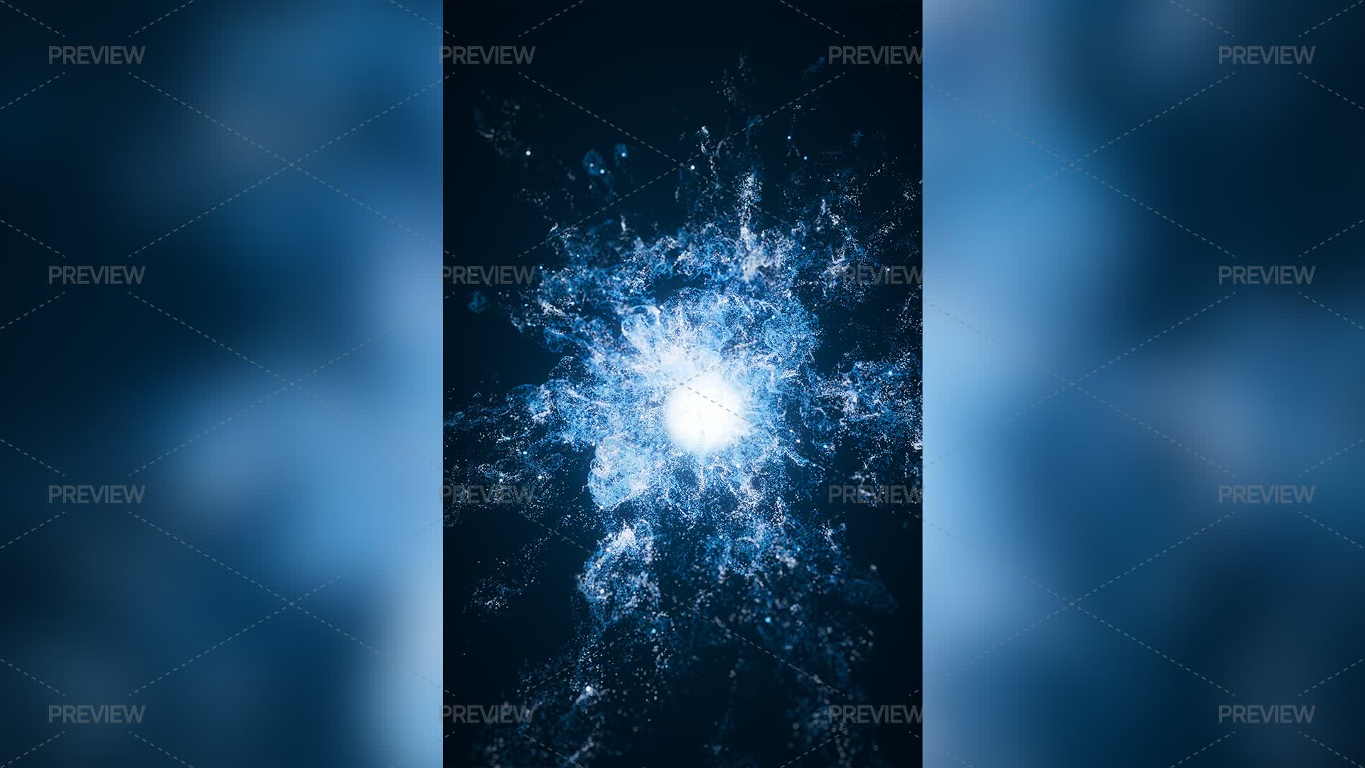 Blue Flowing Particles With Explosive Wave Effect - Graphics | Motion Array