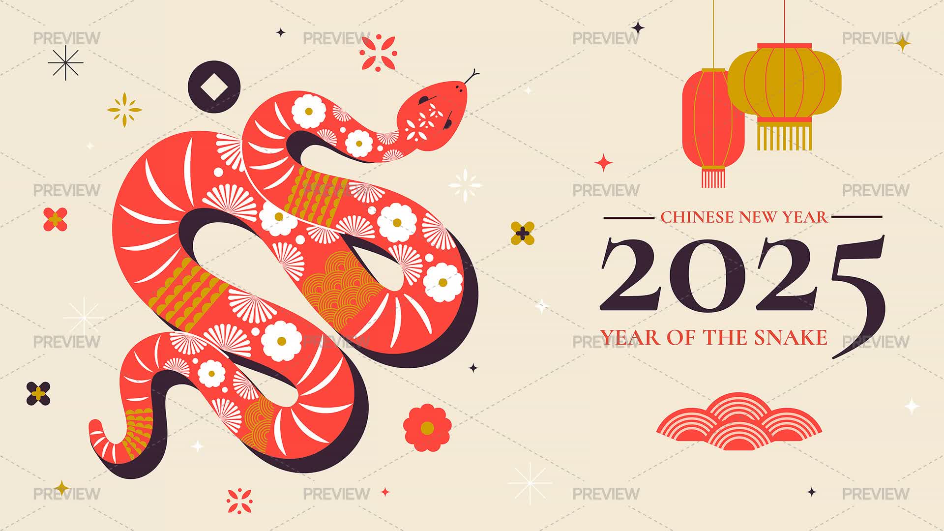 2025 Chinese New Year Banner Graphics Motion Array
