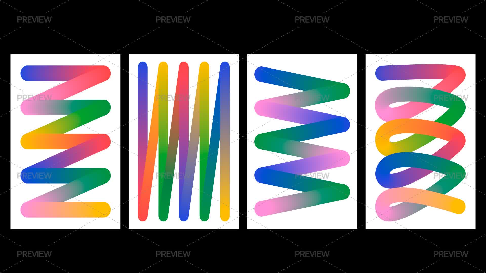 Gradient Line Cards - Graphics | Motion Array